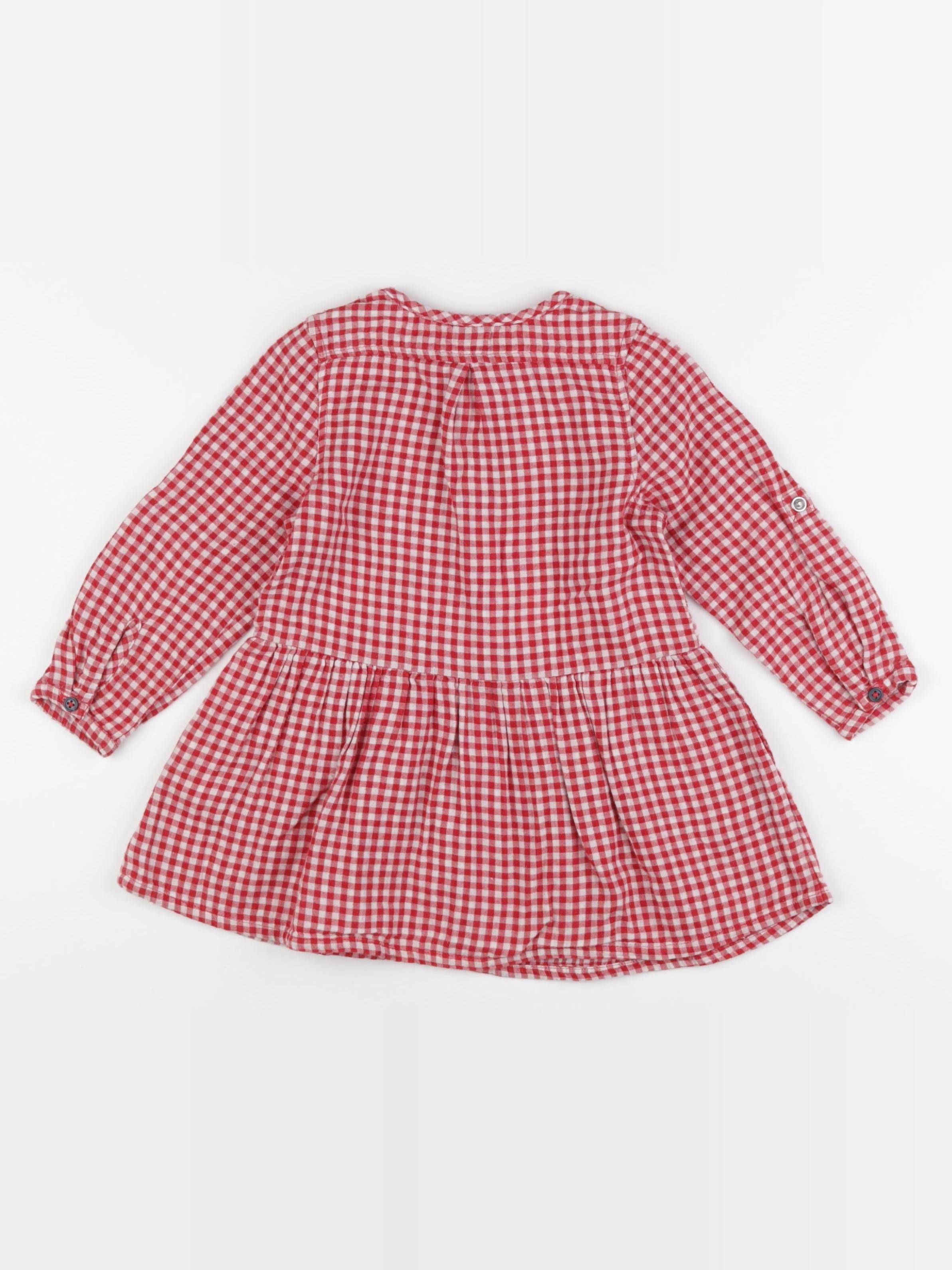 Petit Bateau - robe rouge, blanc - 3 ans