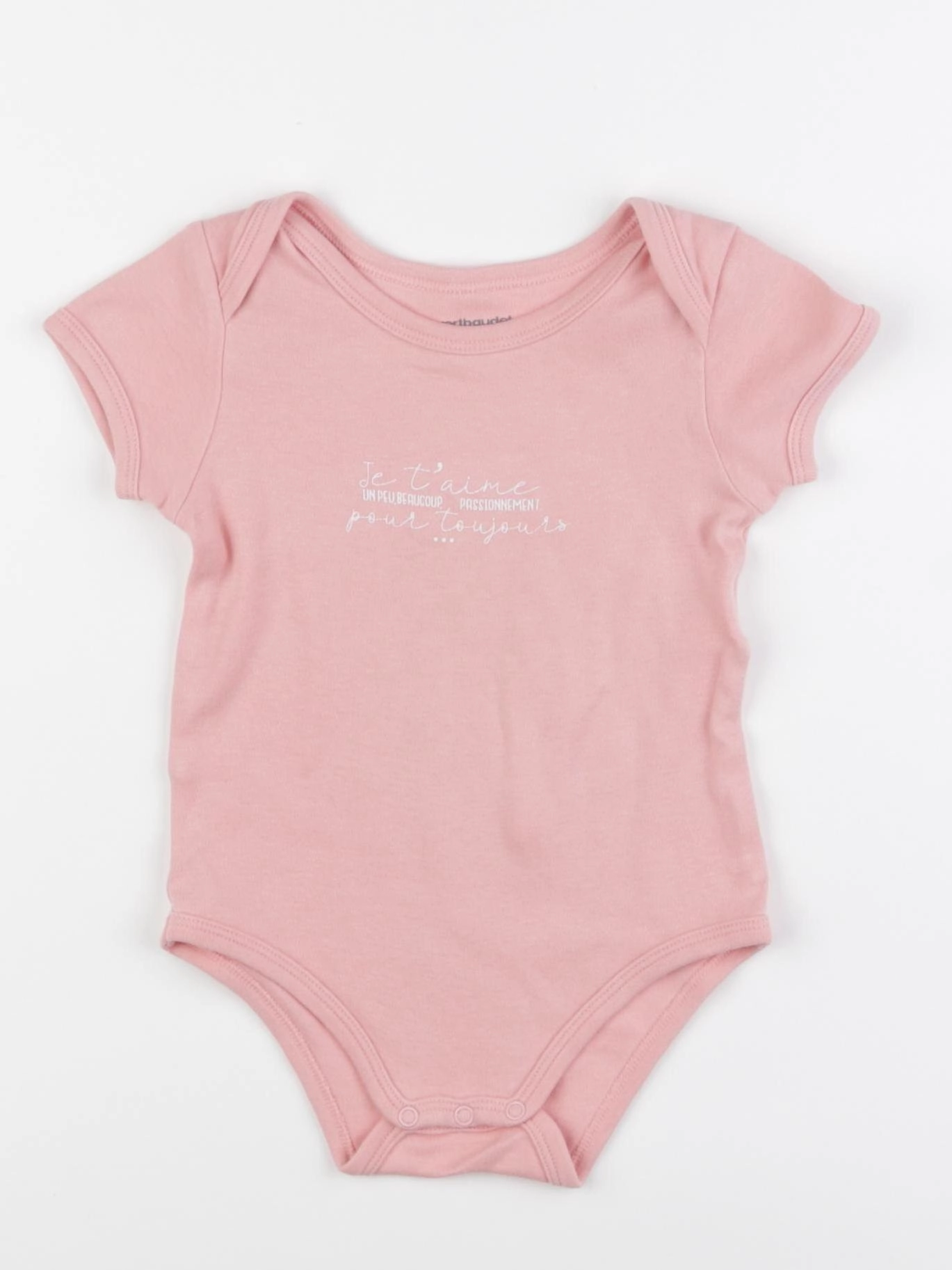 Vertbaudet - body rose - 12 mois
