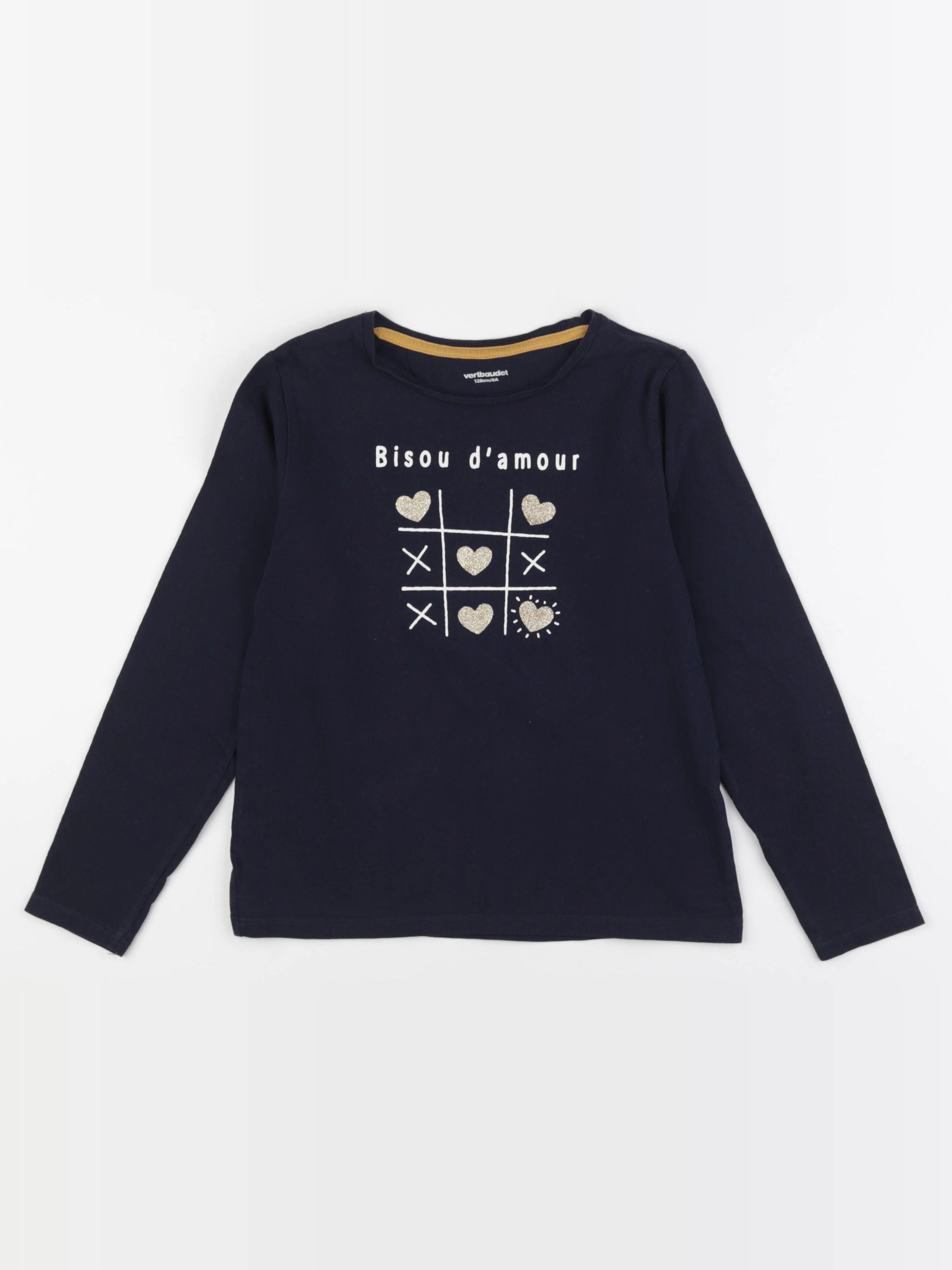 Vertbaudet - tee-shirt bleu - 8 ans