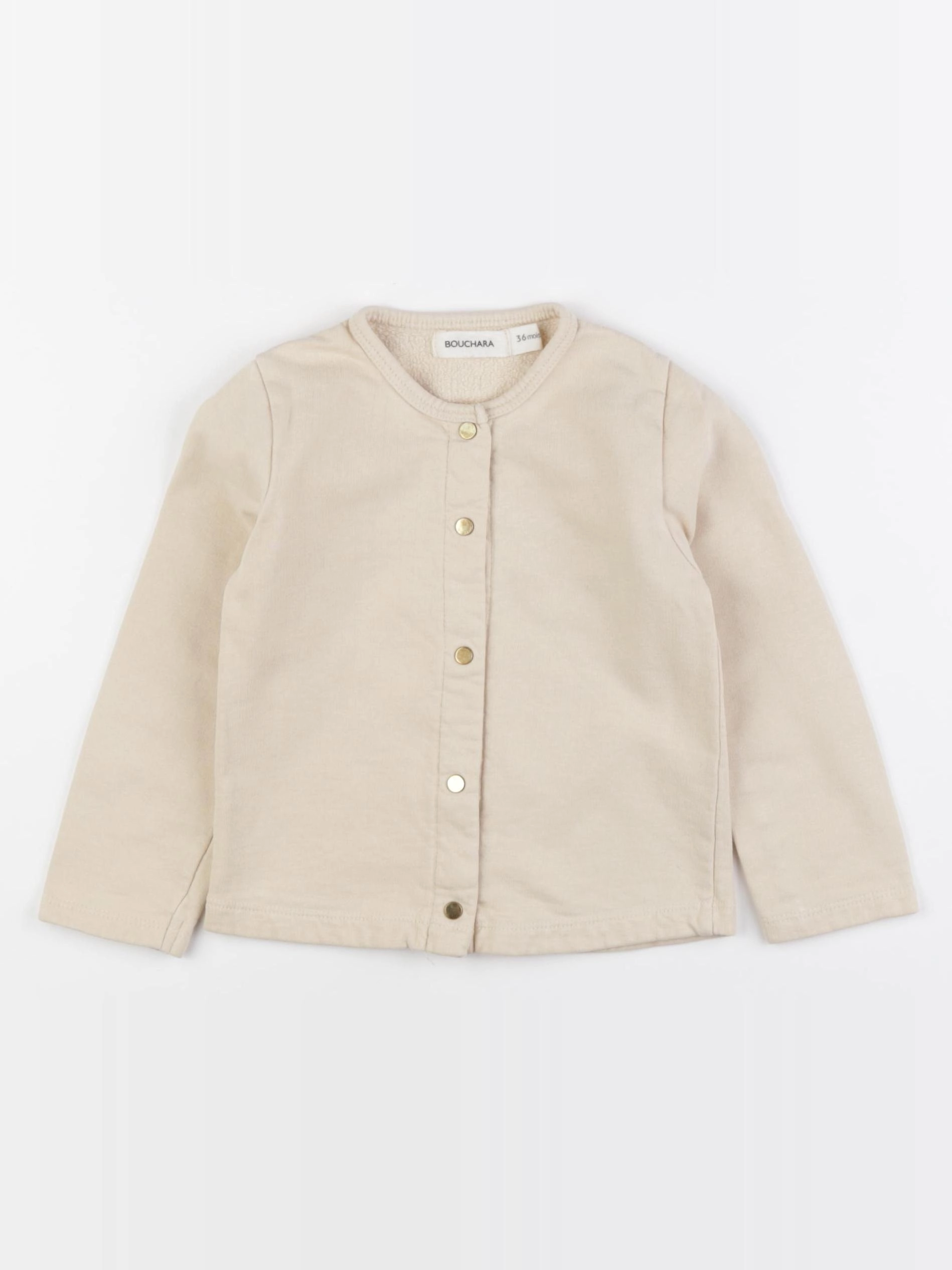 Bouchara - sweat imprimé au dos beige - 12 mois