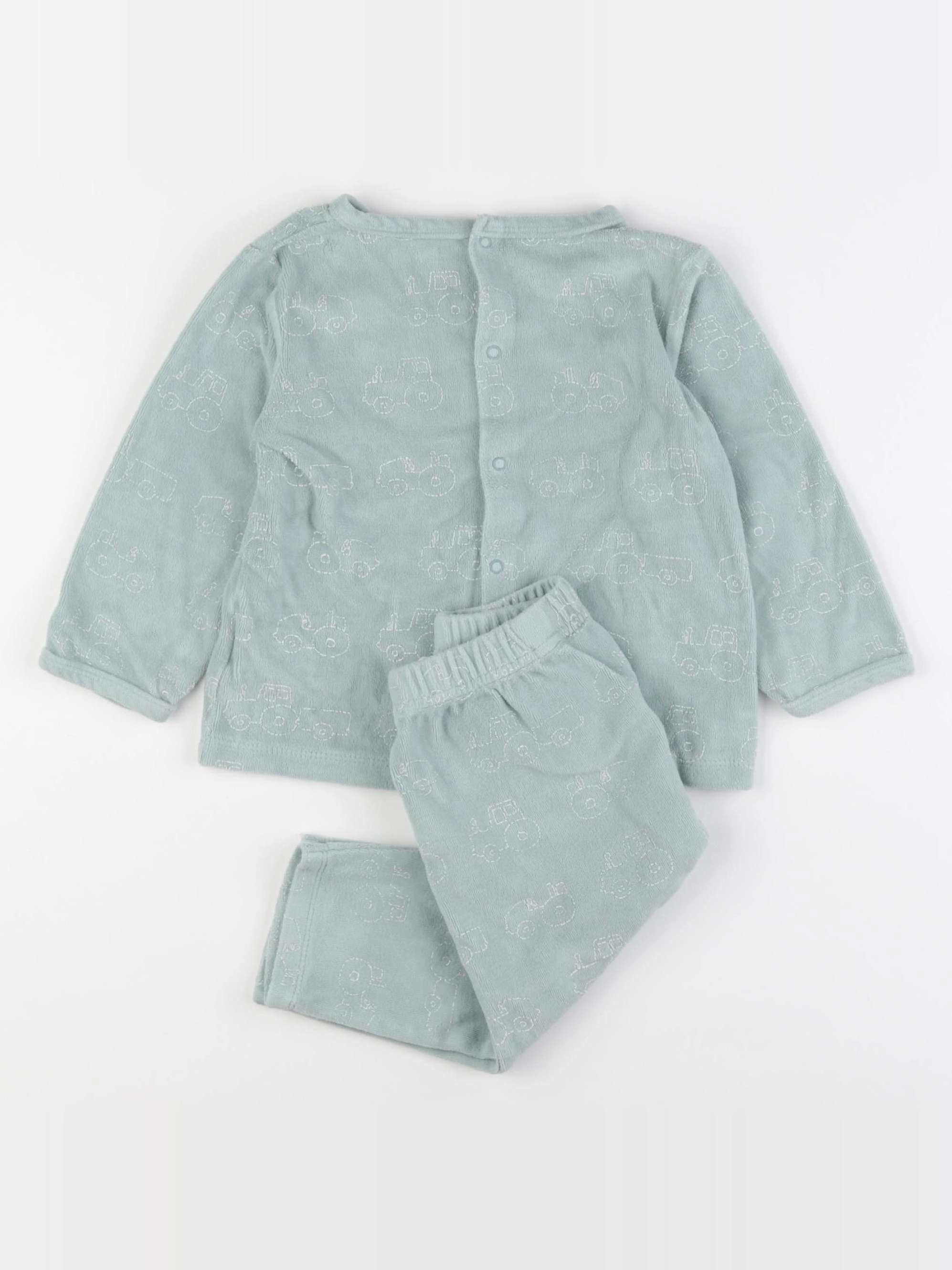 Vertbaudet - pyjama velours vert - 12/18 mois