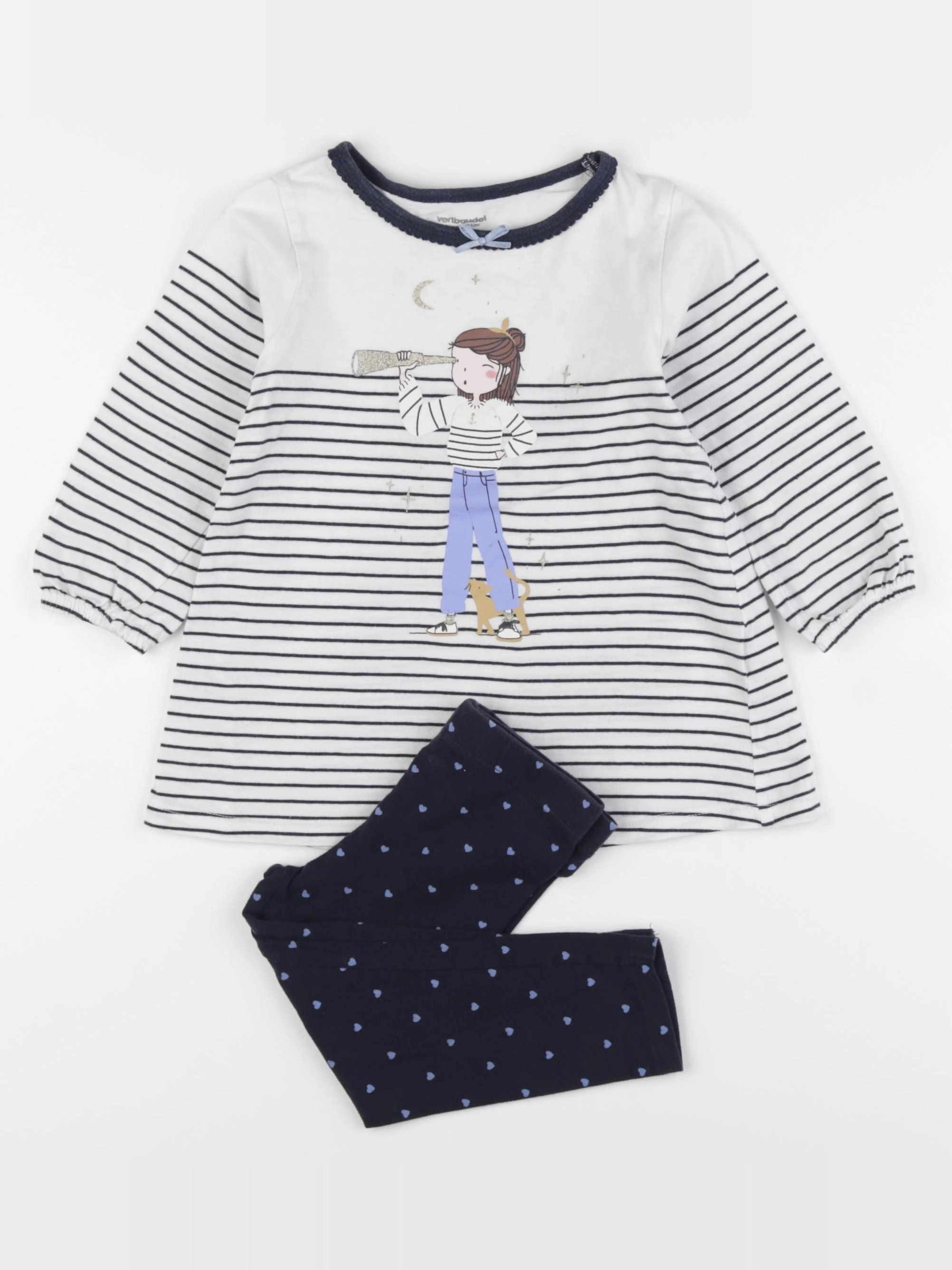Vertbaudet - pyjama coton bleu - 2 ans