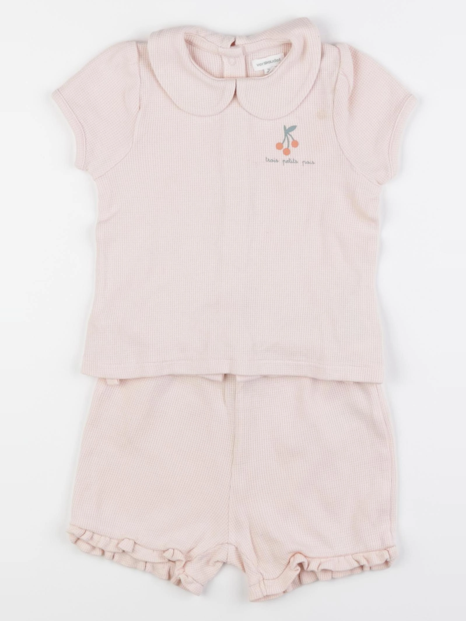 Vertbaudet - pyjama coton rose - 24 mois