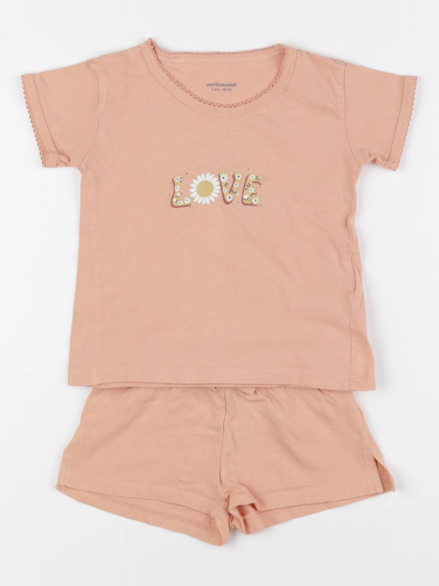 Vertbaudet - ensemble orange - 2 ans