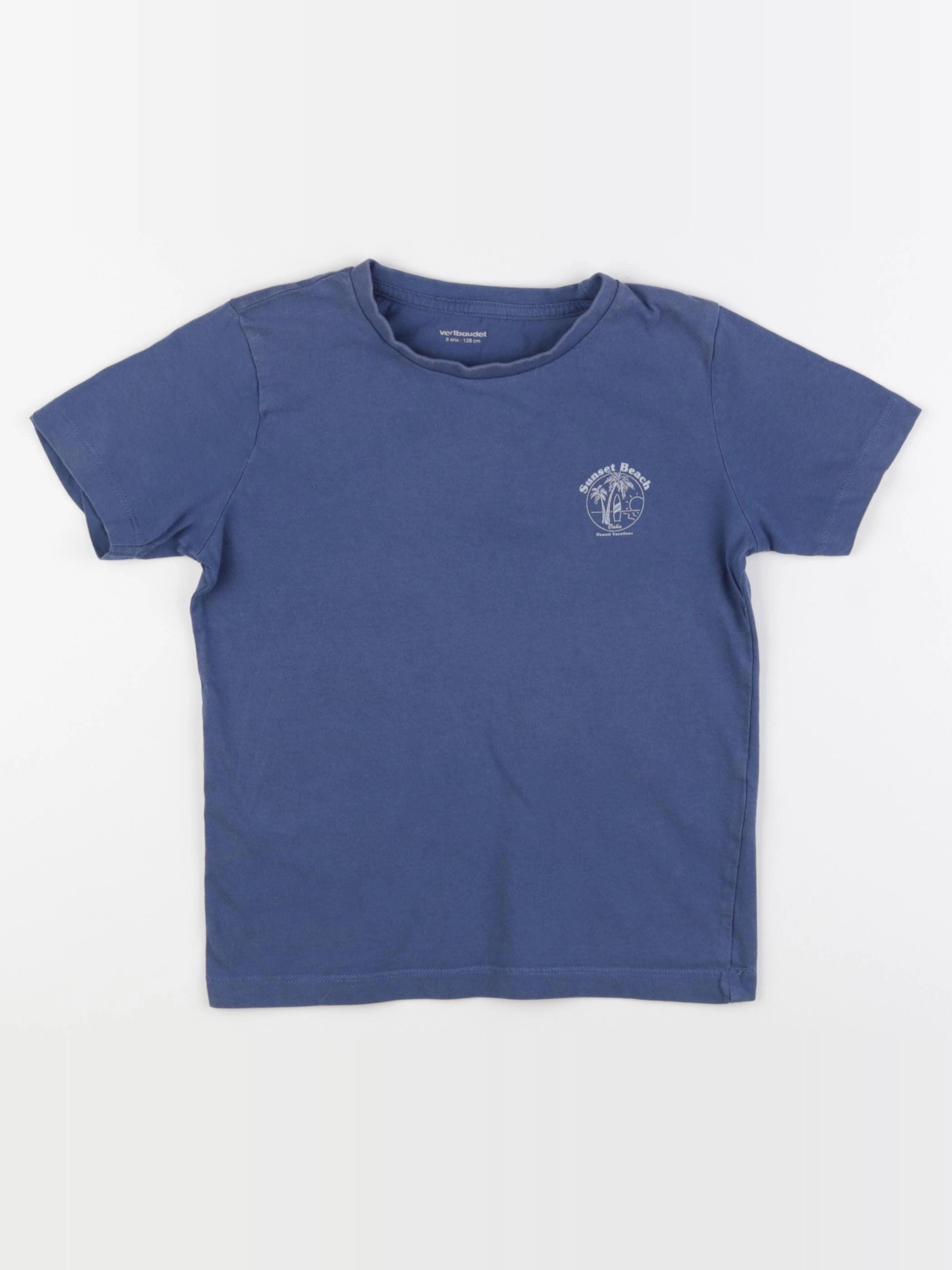 Vertbaudet - tee-shirt bleu - 8 ans