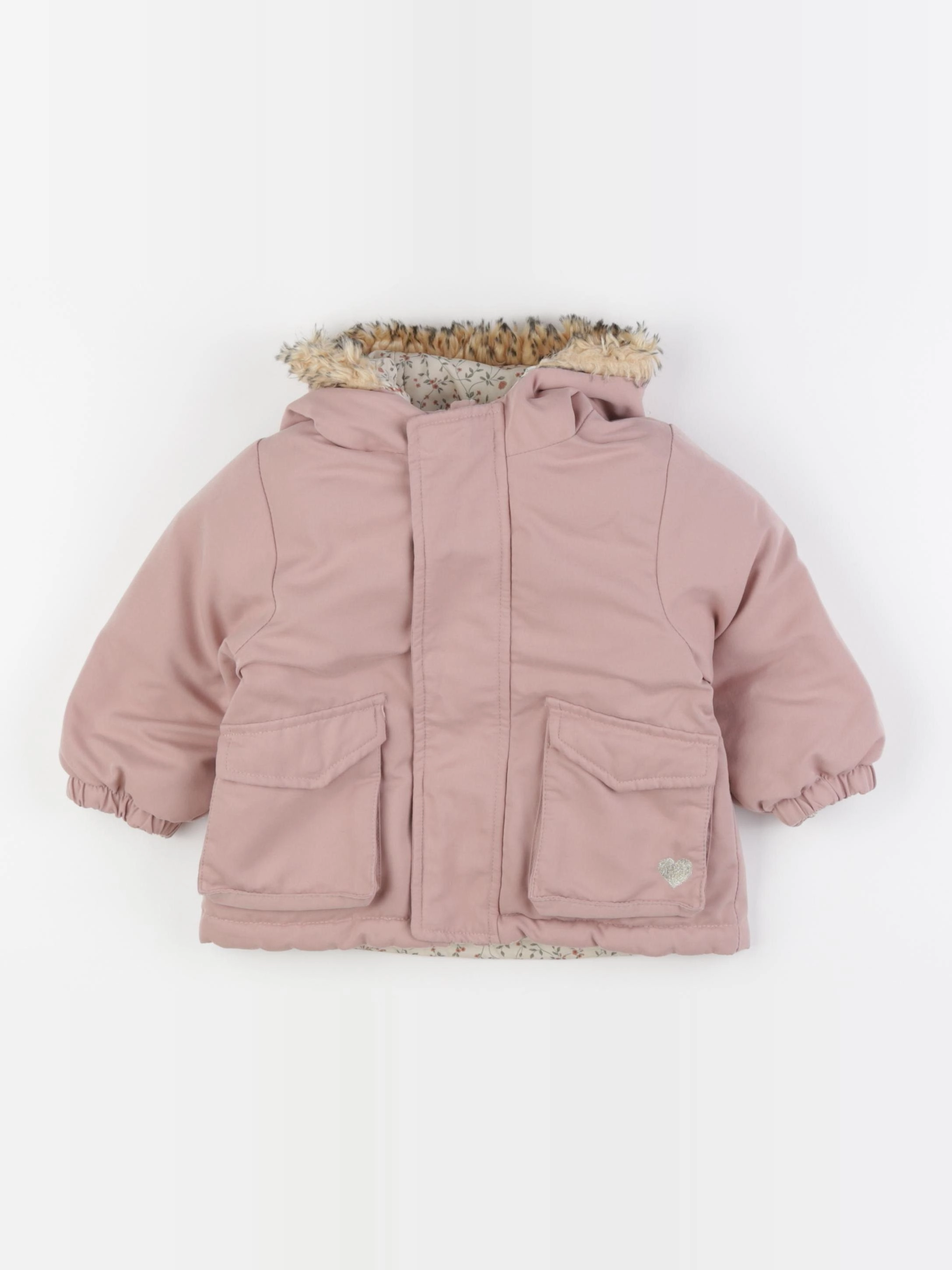 Vertbaudet - parka réversible rose - 18 mois
