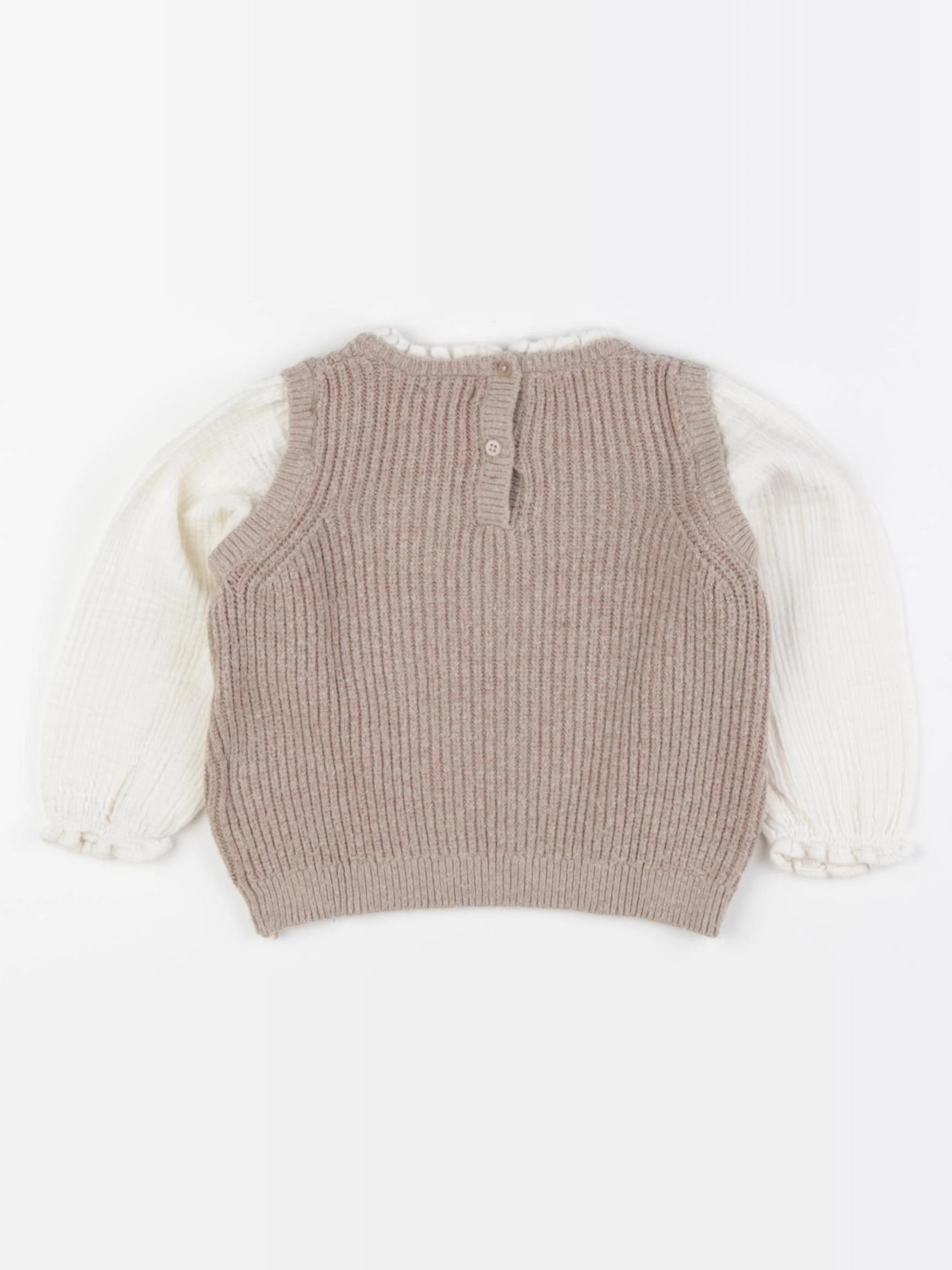 Vertbaudet - pull beige - 18 mois