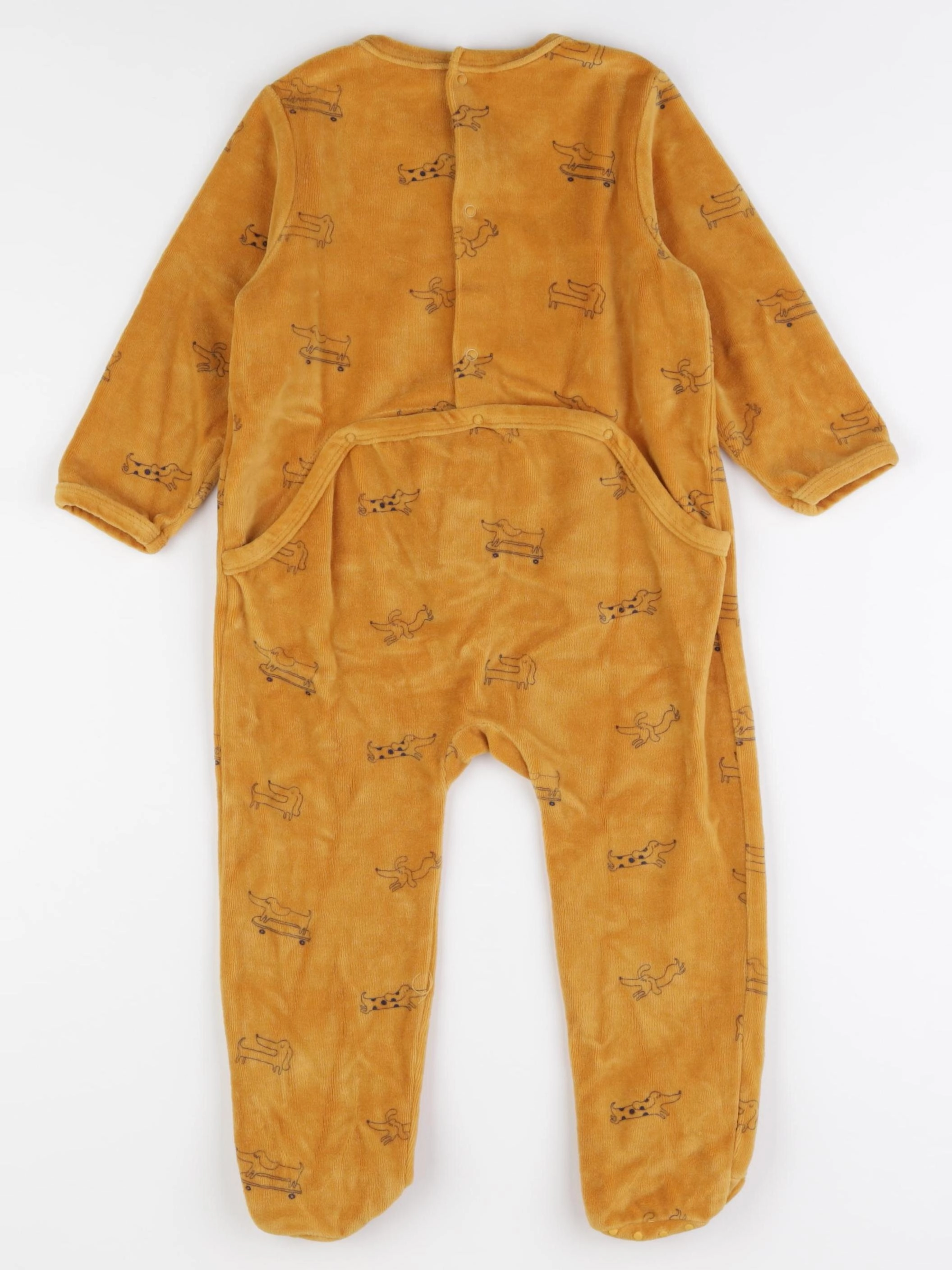 Vertbaudet - pyjama velours jaune - 2 ans