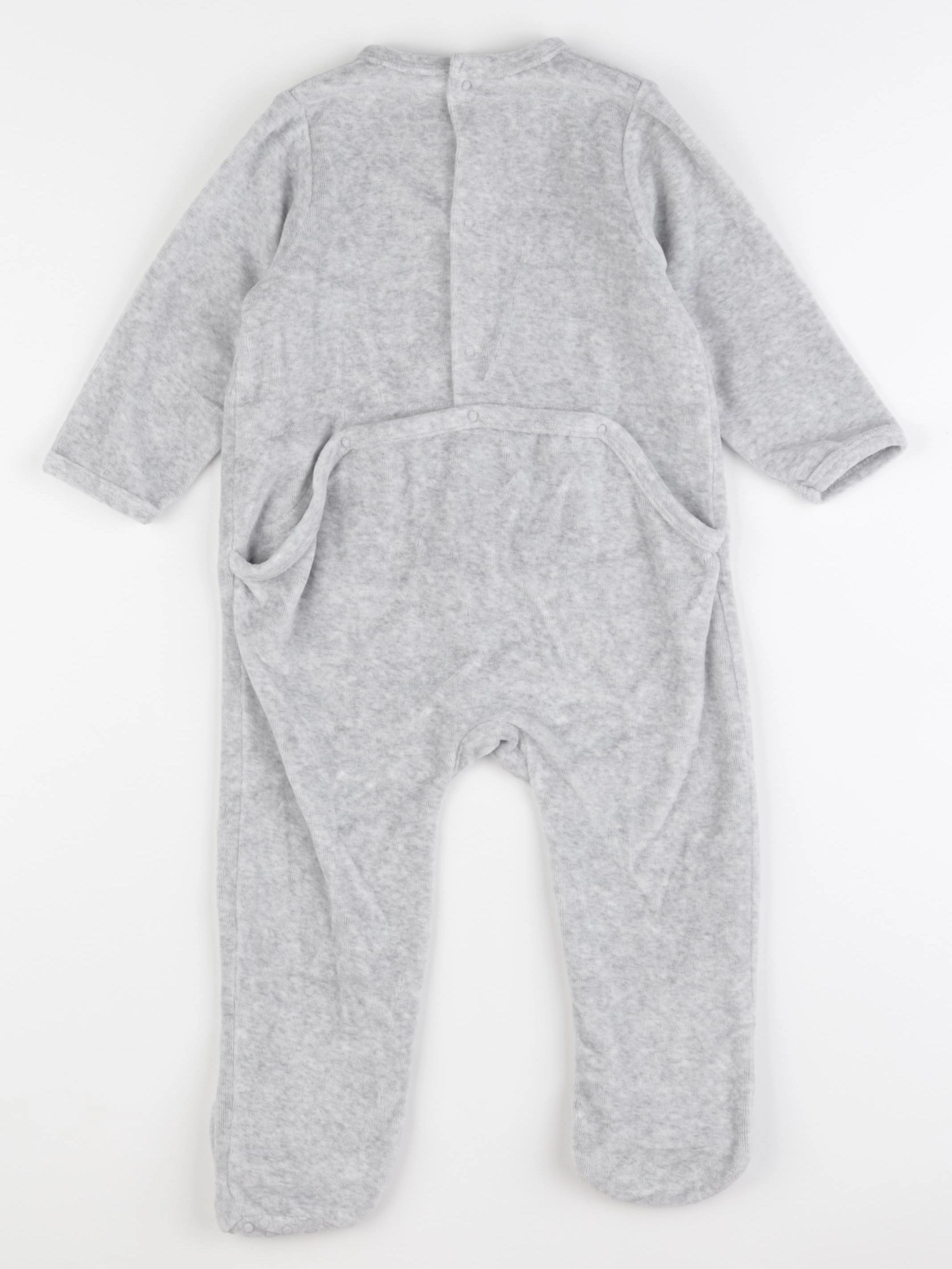 Vertbaudet - pyjama velours gris - 2 ans
