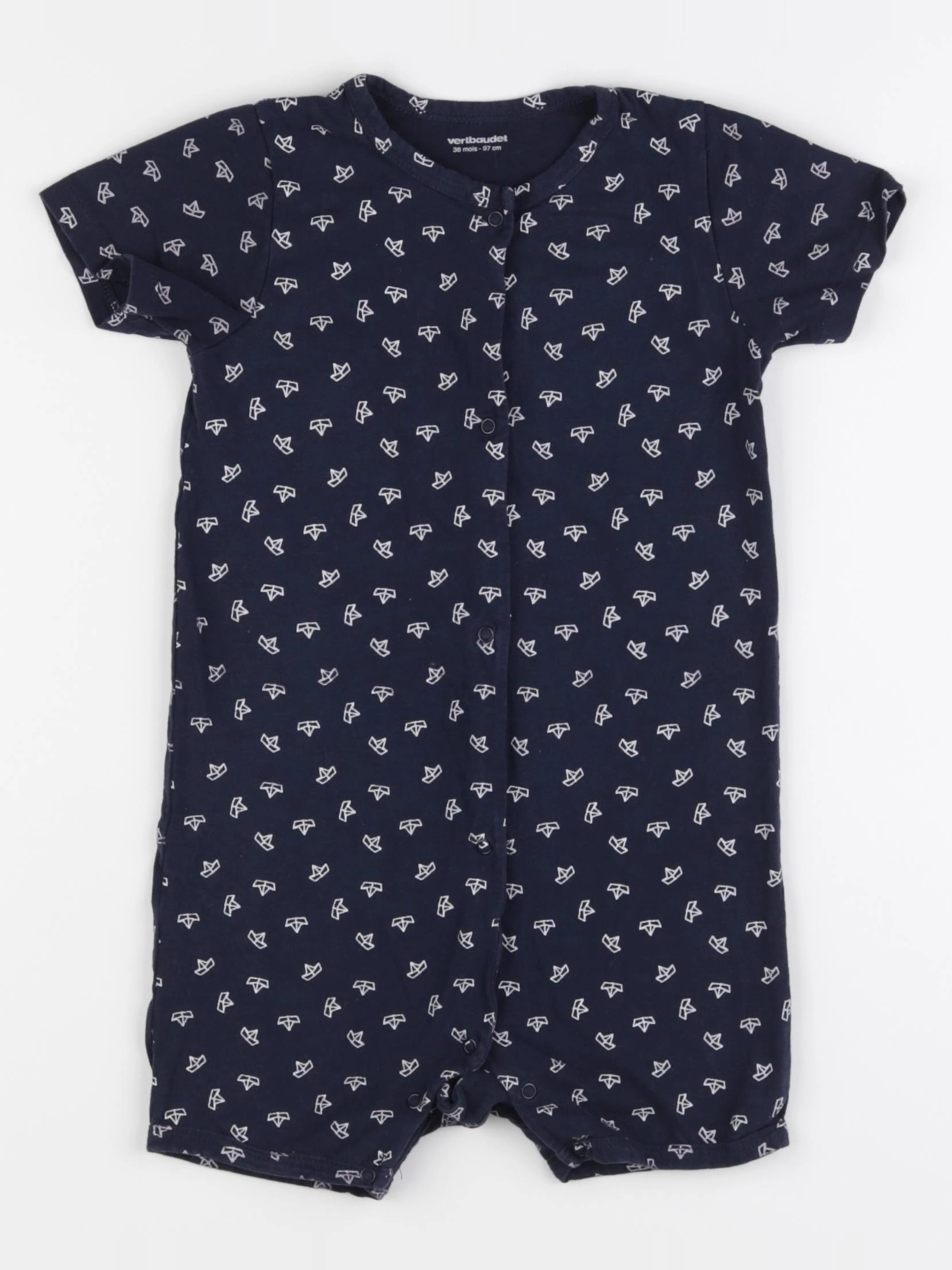 Vertbaudet - pyjama coton bleu - 36 mois