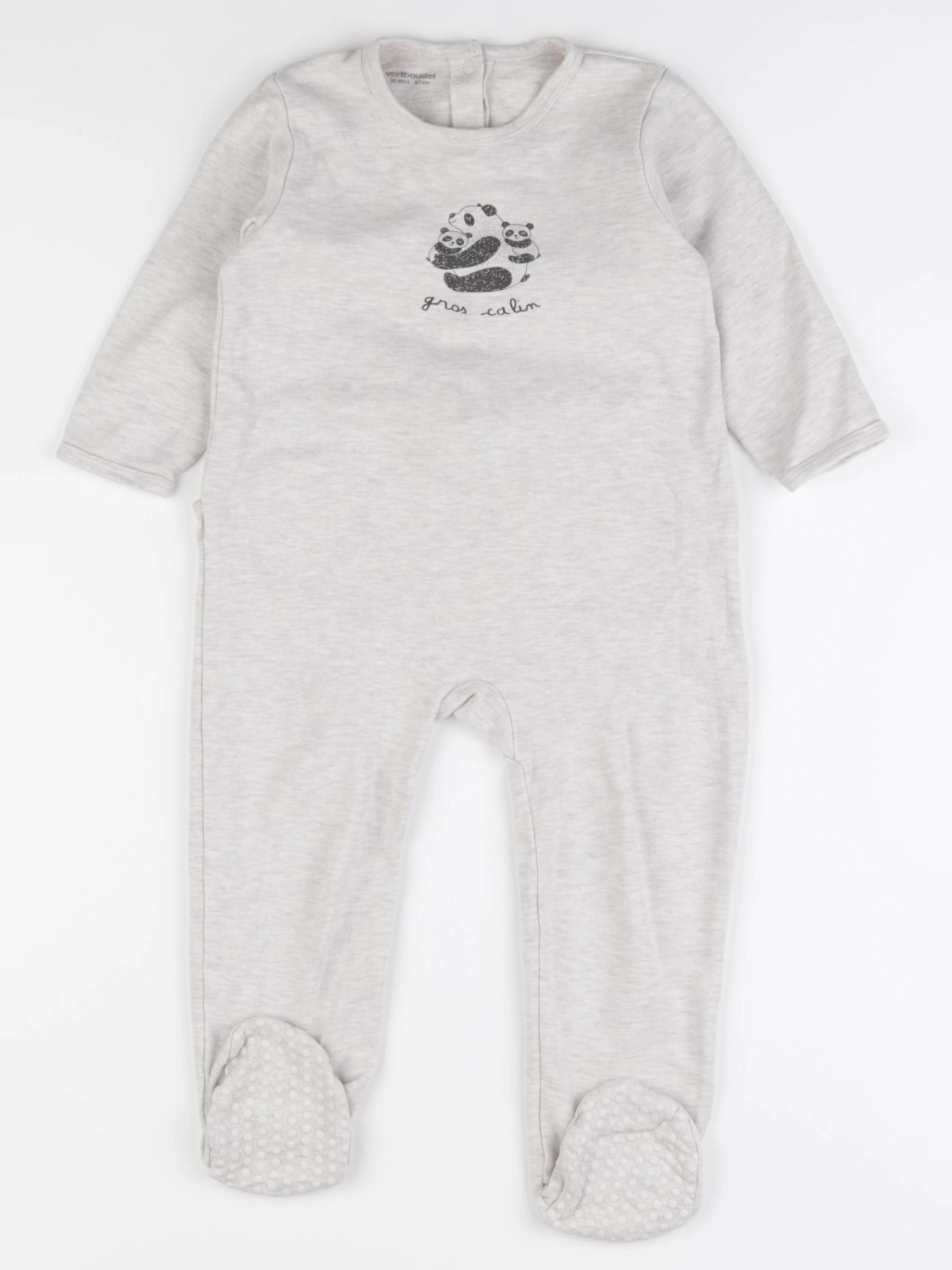 Vertbaudet - pyjama coton gris - 36 mois