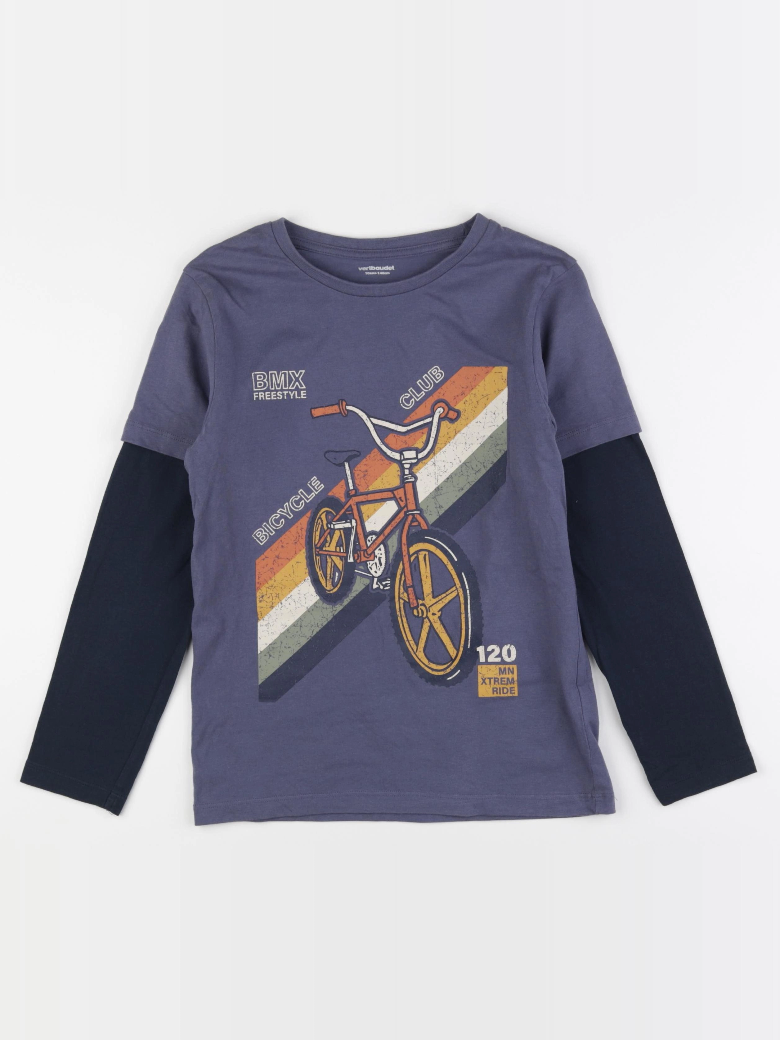 Vertbaudet - tee-shirt bleu - 10 ans