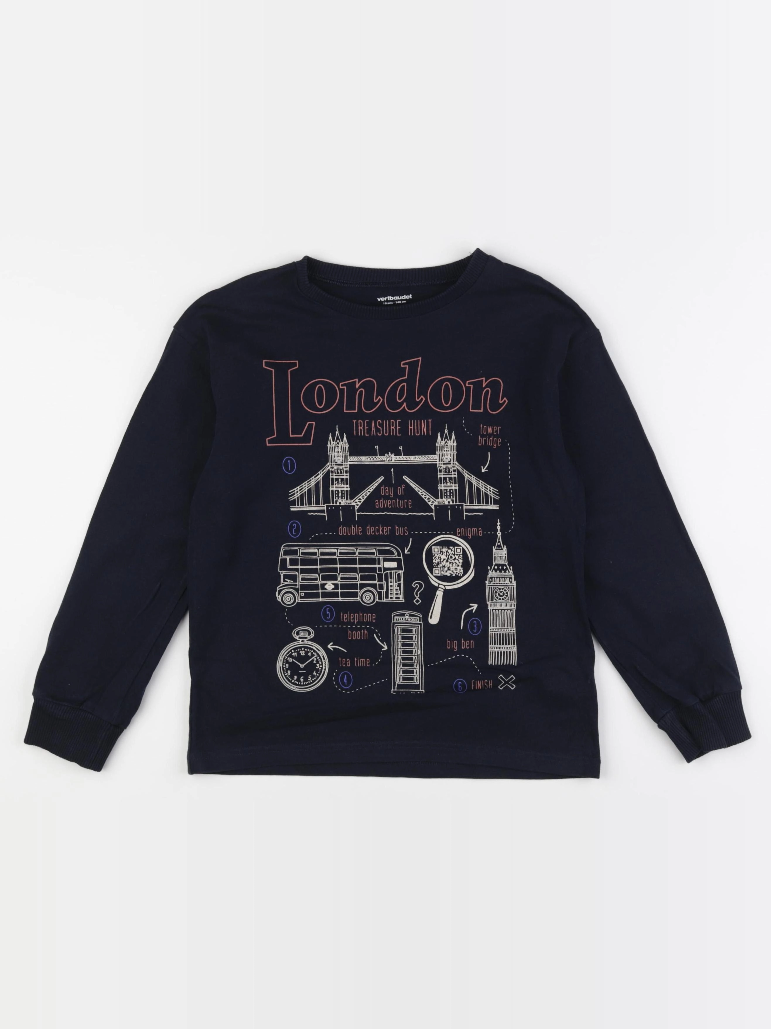 Vertbaudet - sweat bleu - 10 ans