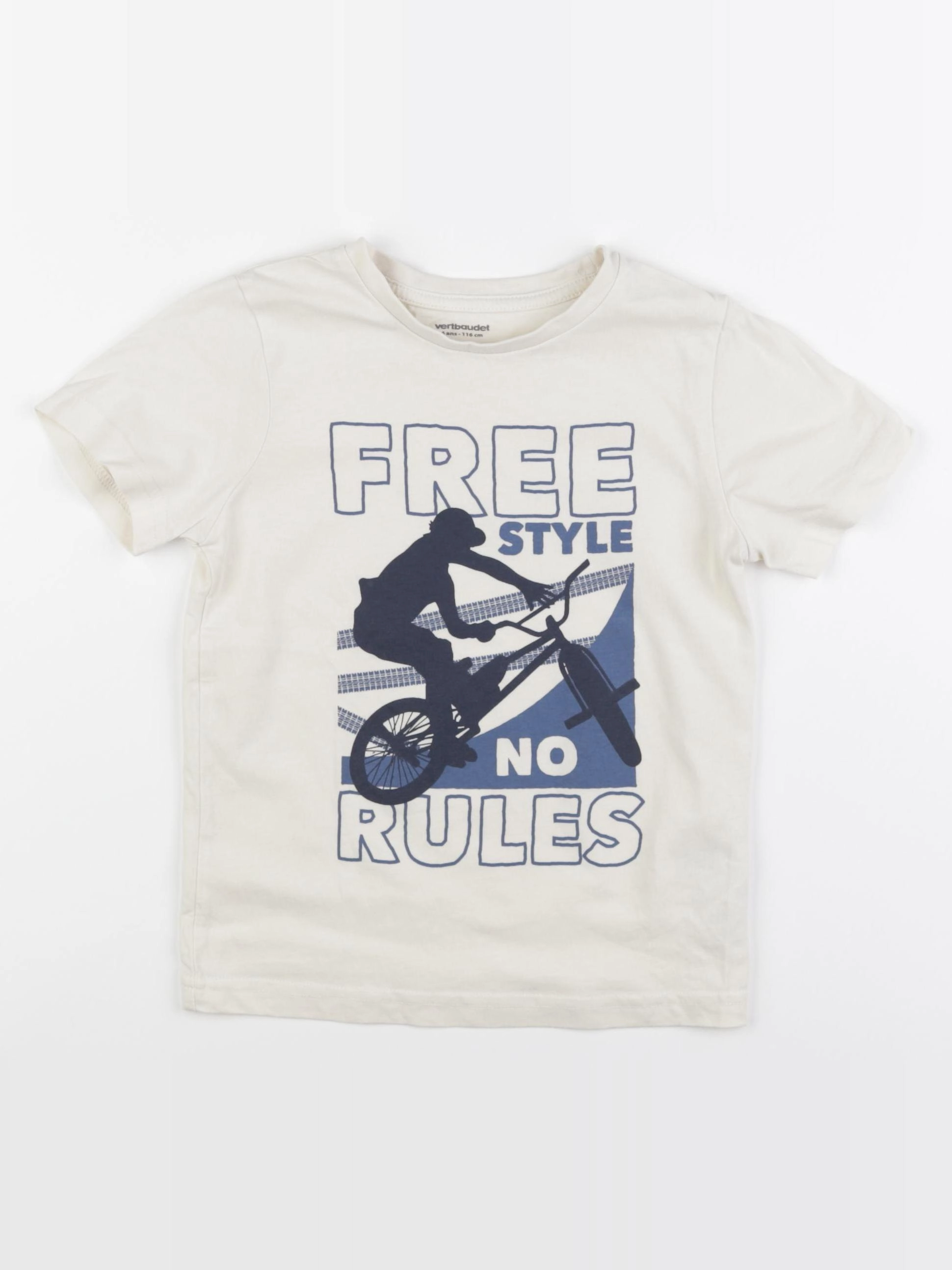 Vertbaudet - tee-shirt beige - 6 ans