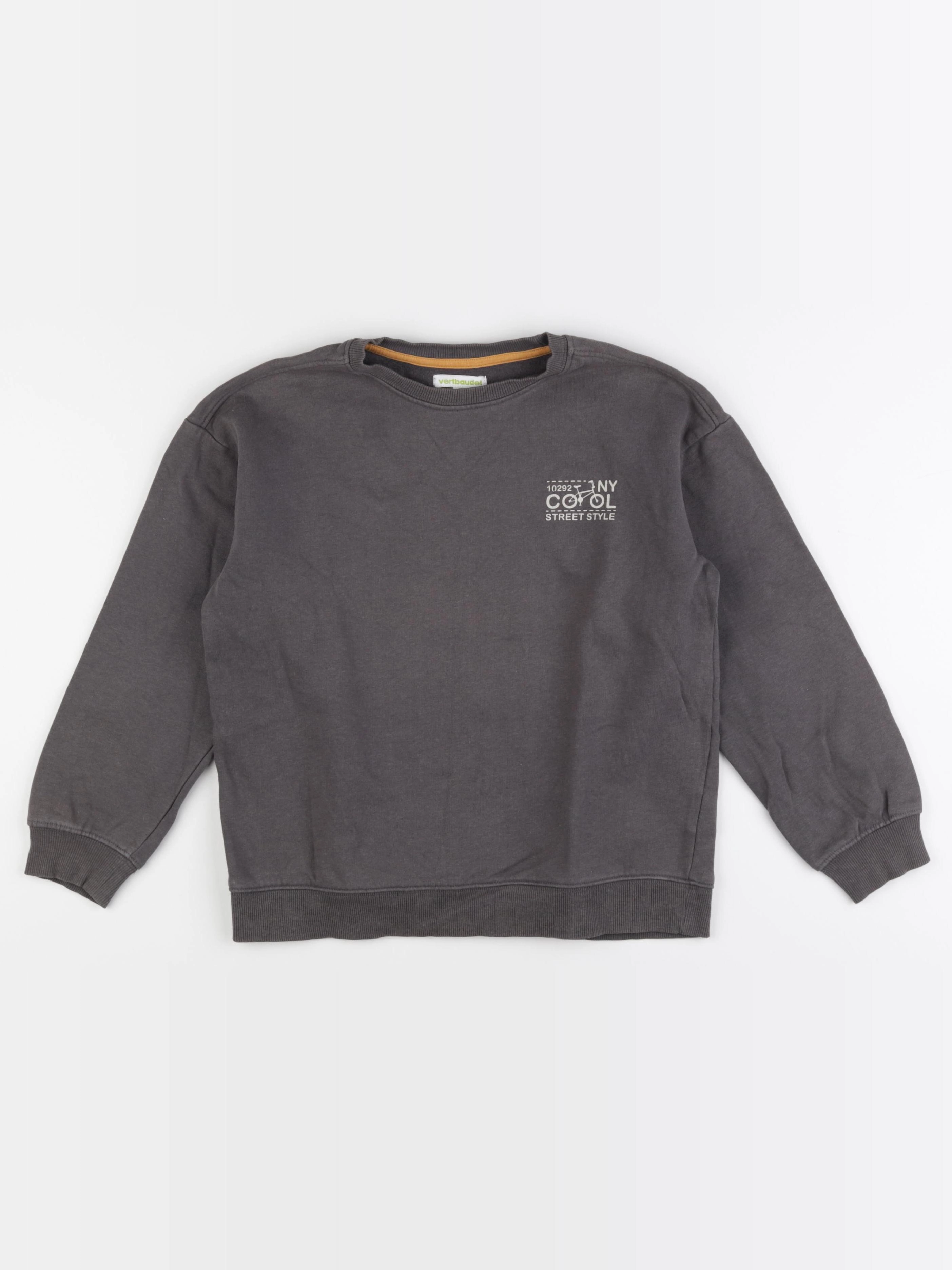 Vertbaudet - sweat gris - 8 ans