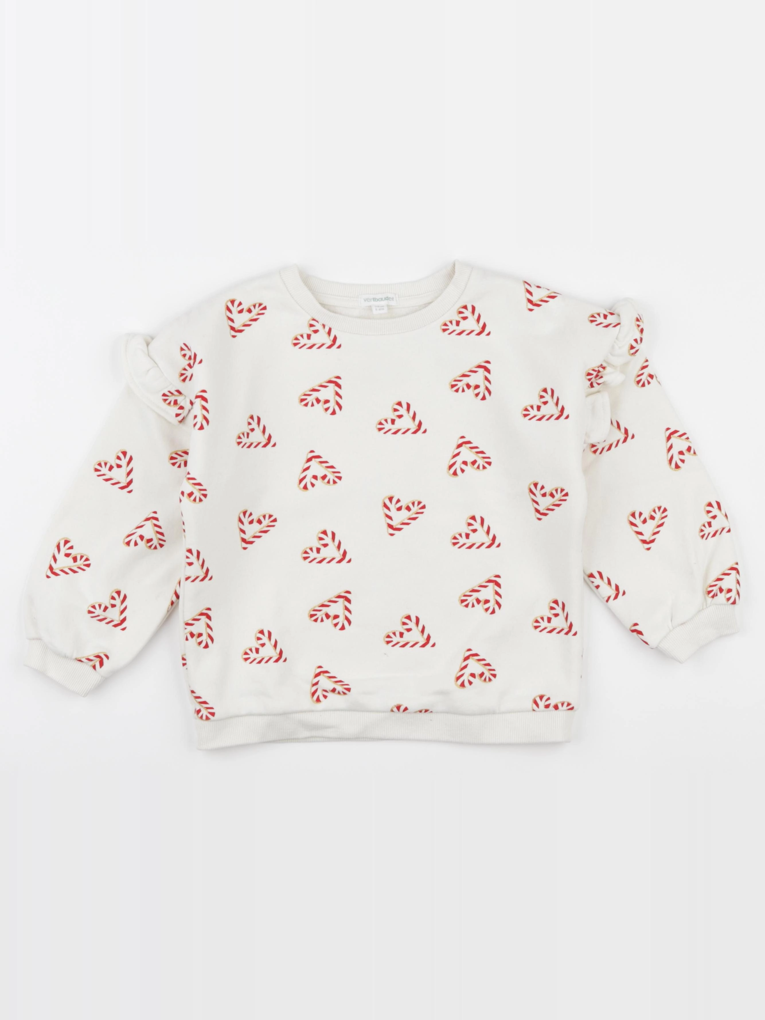 Vertbaudet - sweat blanc - 6 ans