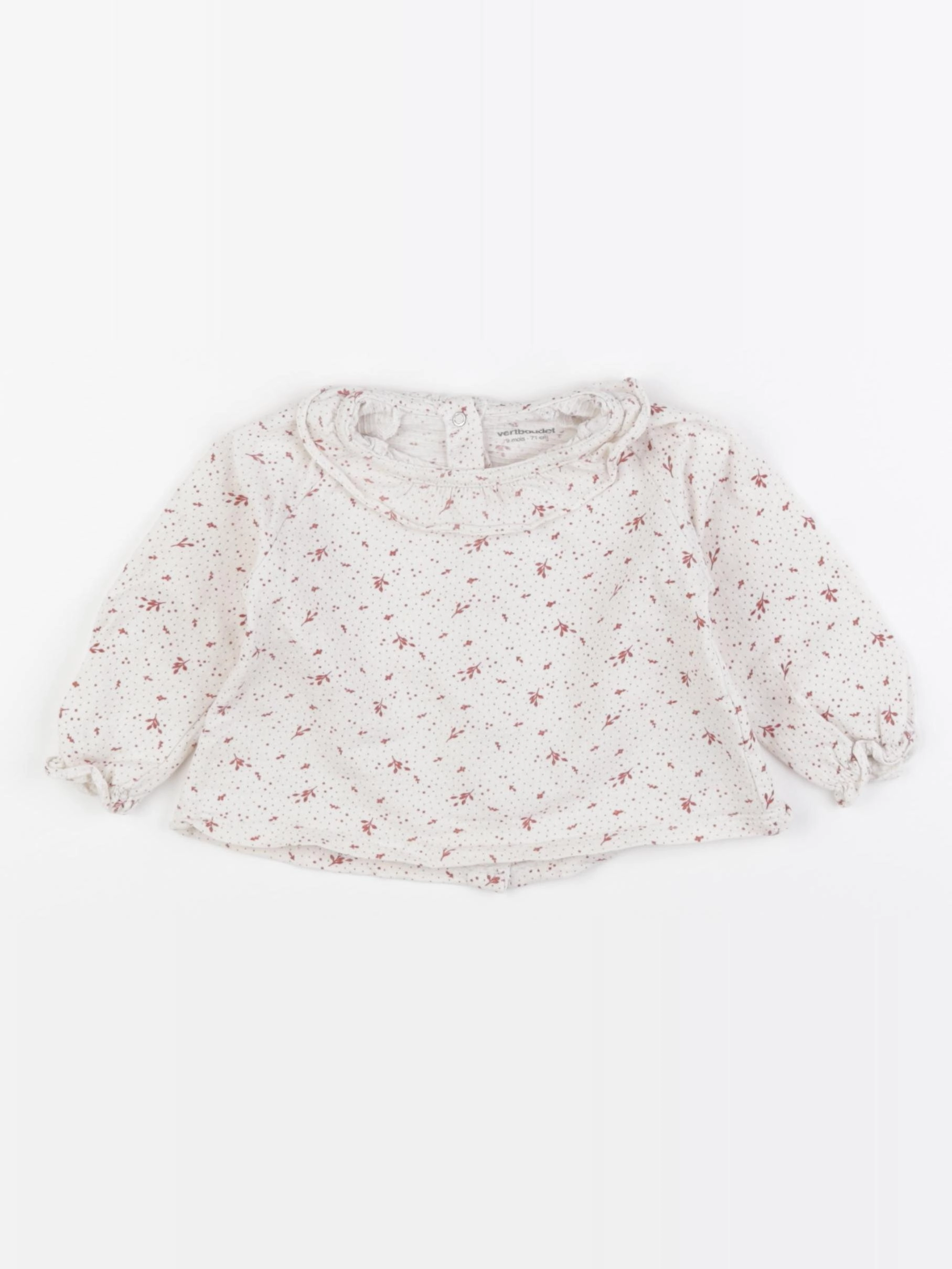 Vertbaudet - tee-shirt beige - 9 mois
