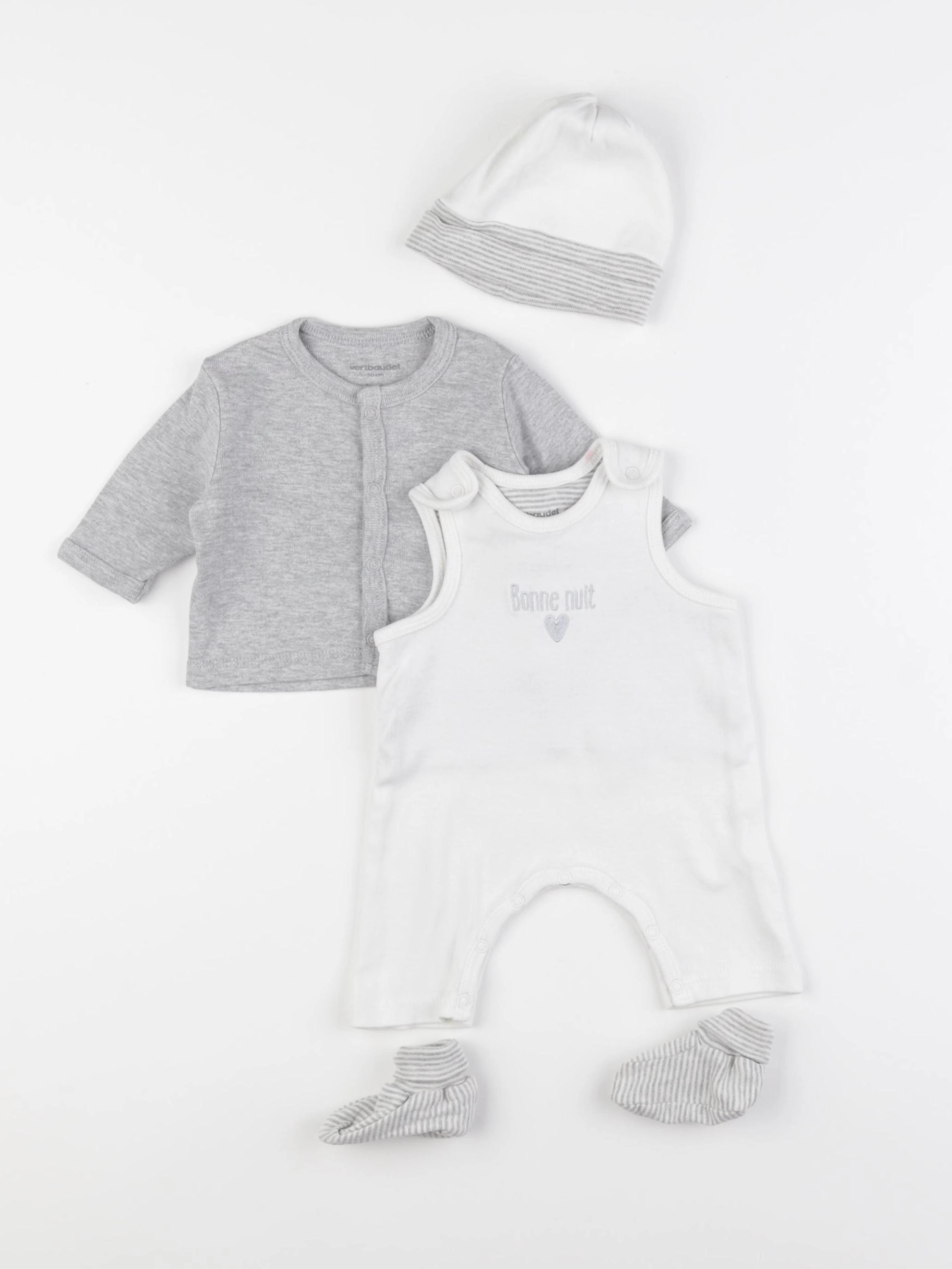 Vertbaudet - ensemble gris - 0 mois