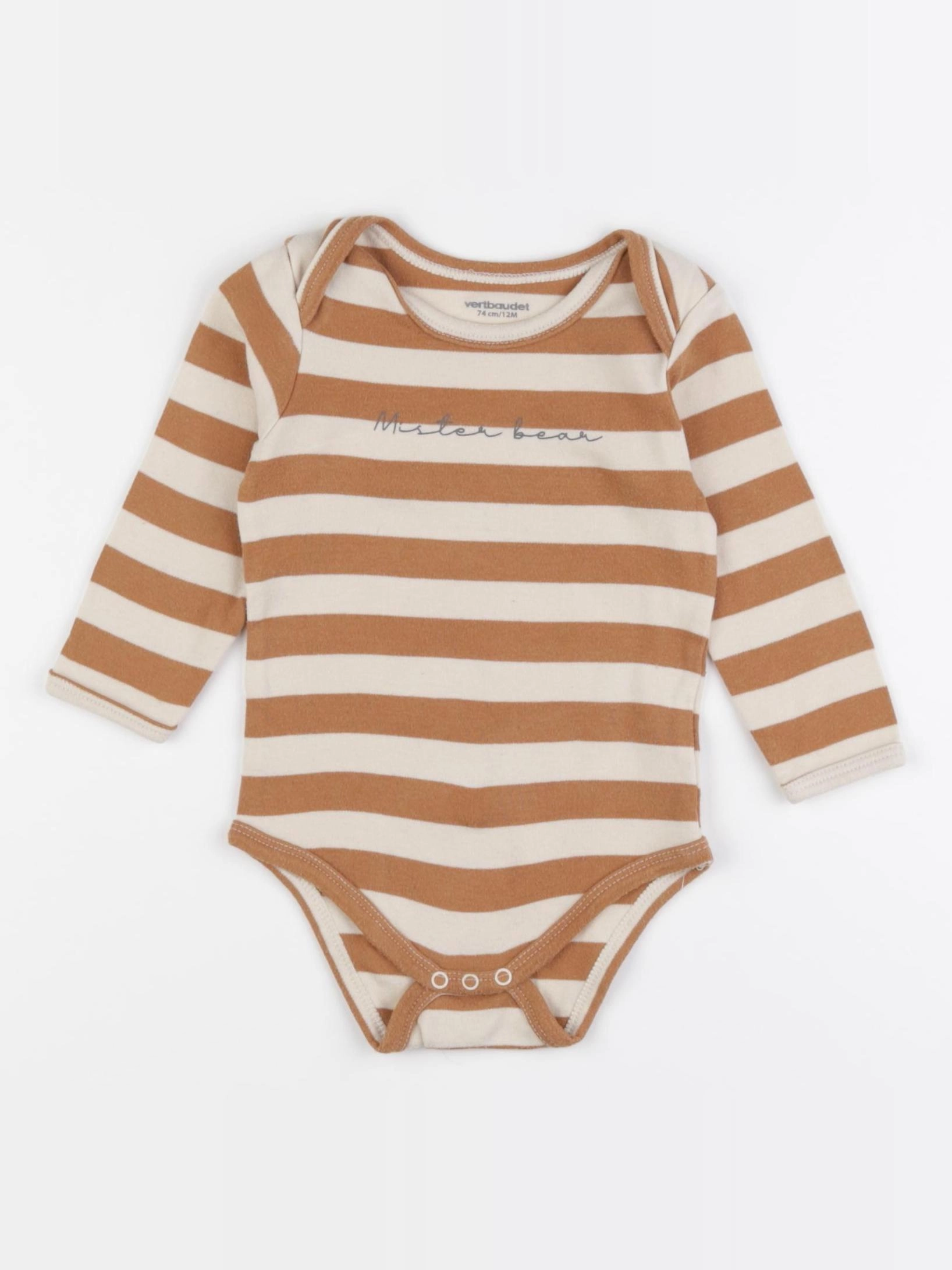 Vertbaudet - body marron - 12 mois