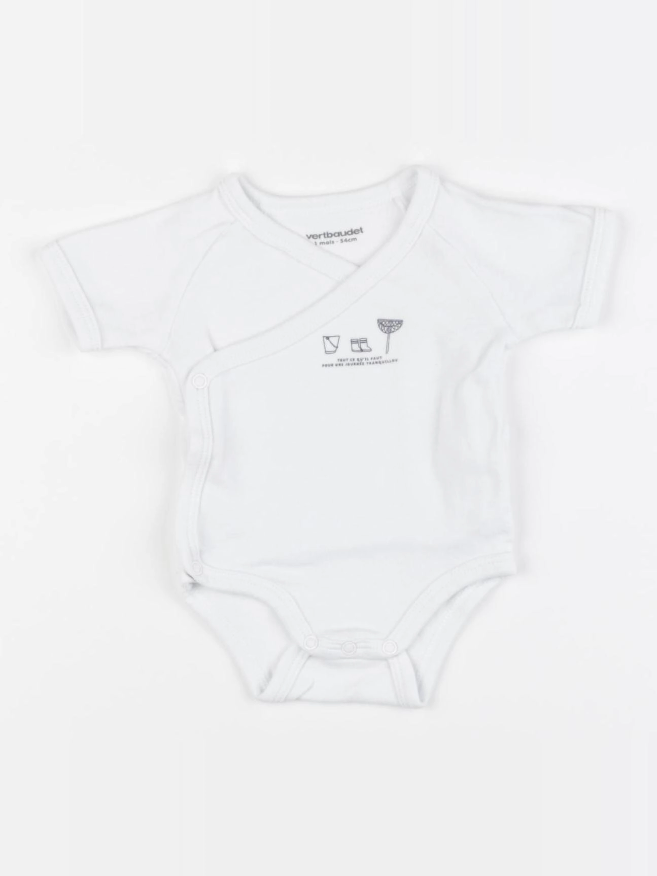 Vertbaudet - body blanc - 1 mois
