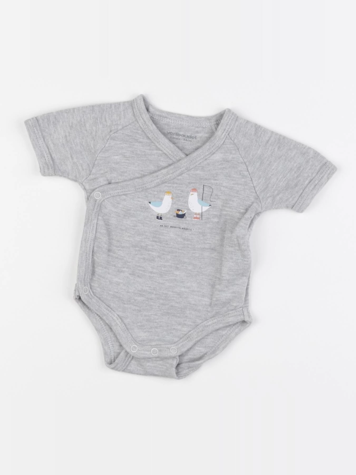 Vertbaudet - body gris - 1 mois