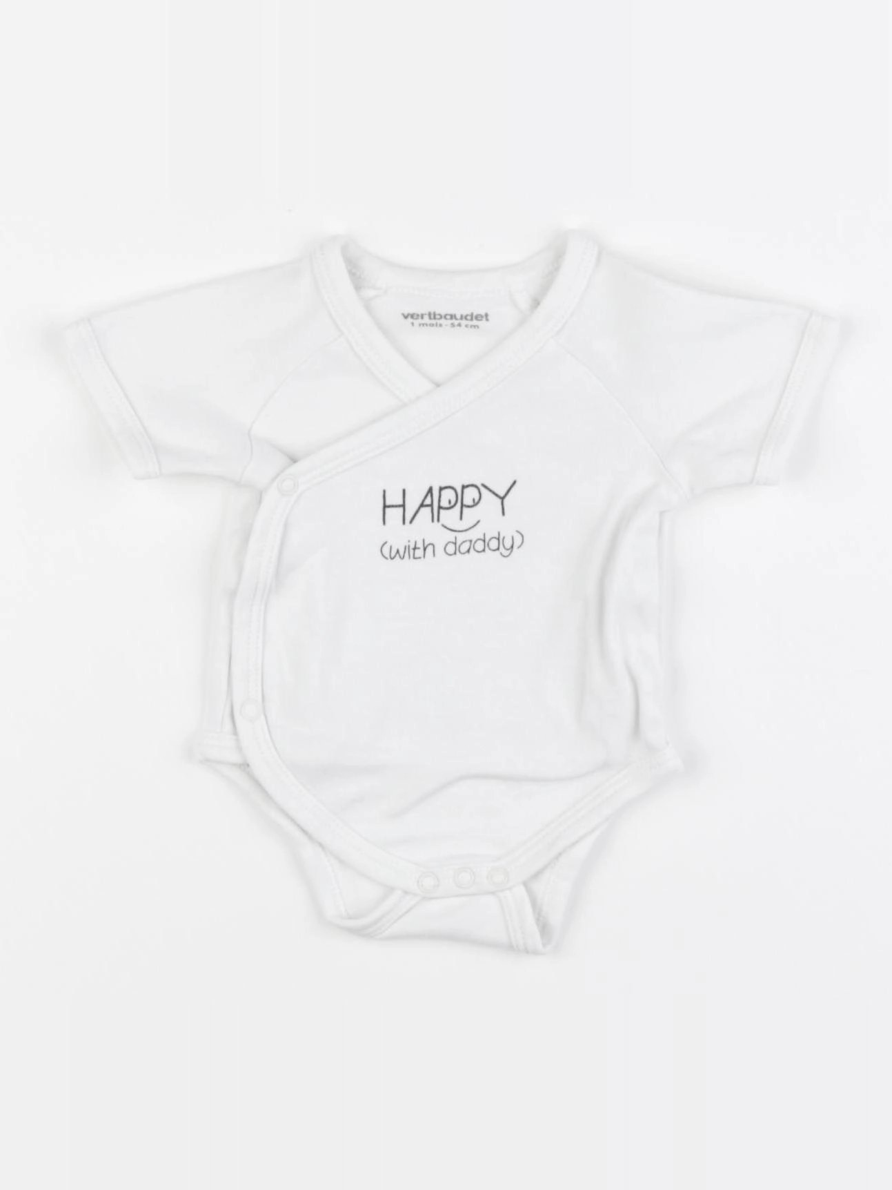 Vertbaudet - body blanc - 1 mois