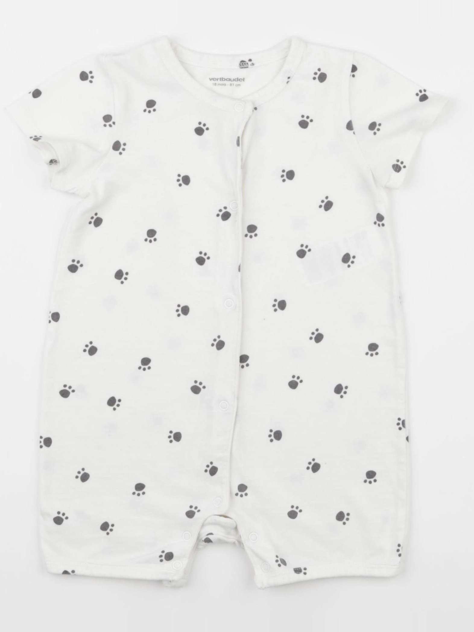Vertbaudet - pyjama coton blanc - 18 mois