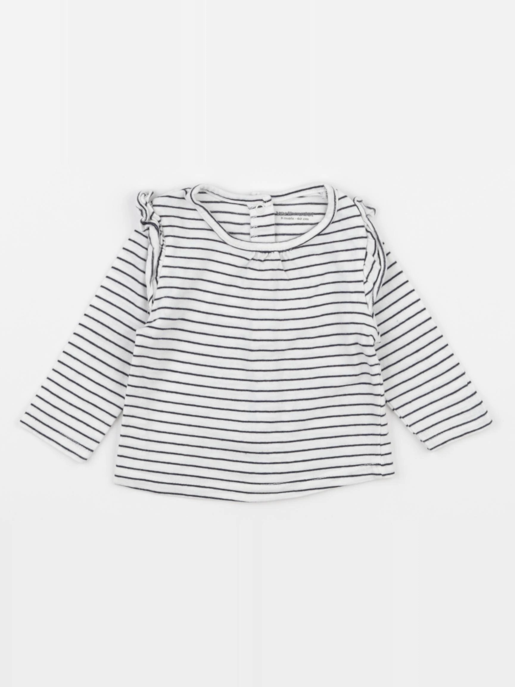 Vertbaudet - tee-shirt blanc - 3 mois
