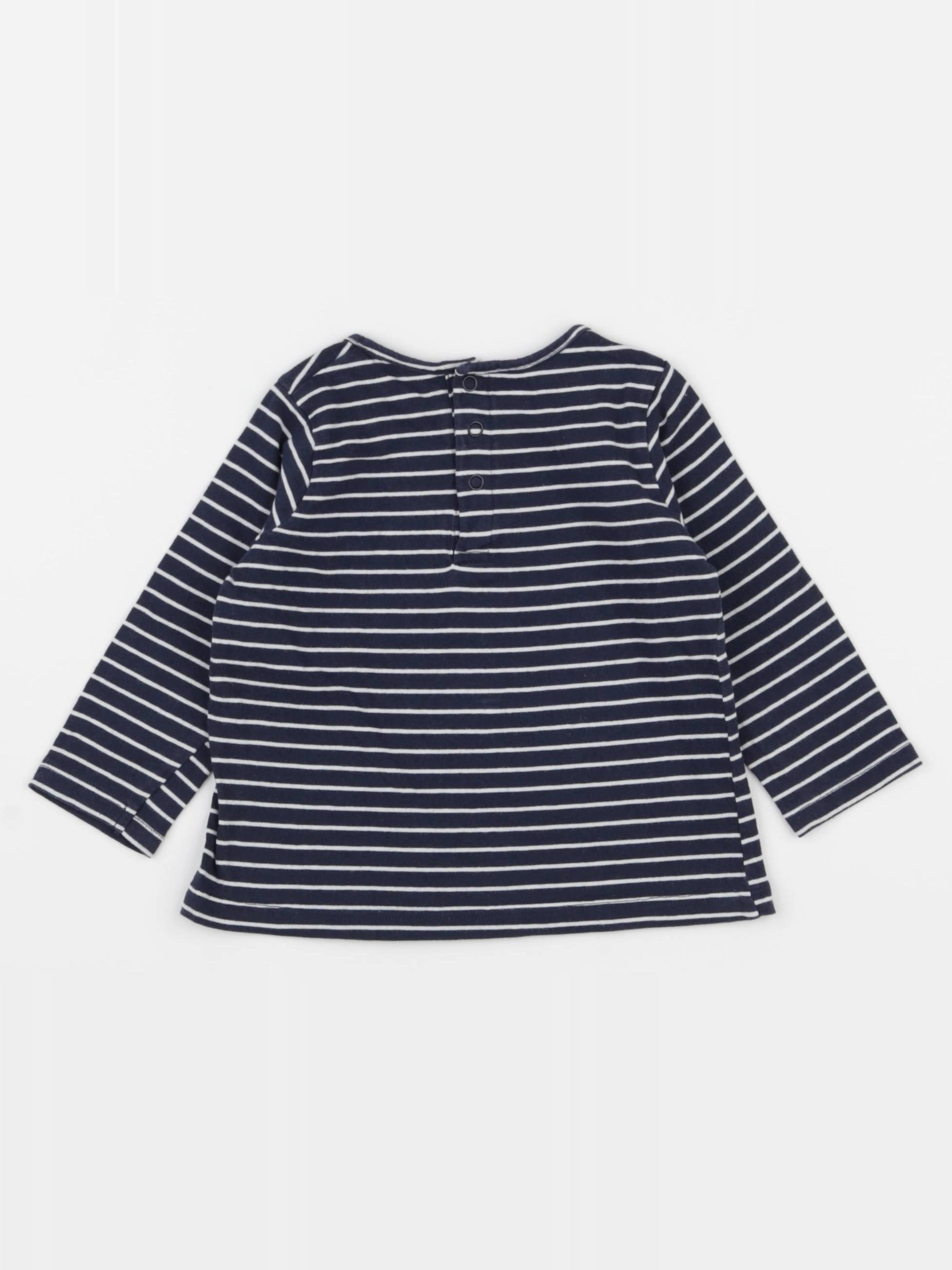 Vertbaudet - tee-shirt bleu - 12 mois