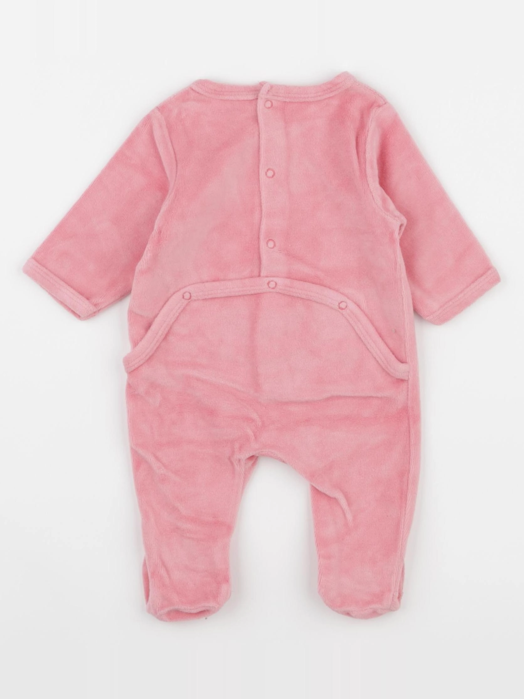 Vertbaudet - pyjama velours rose - 1 mois