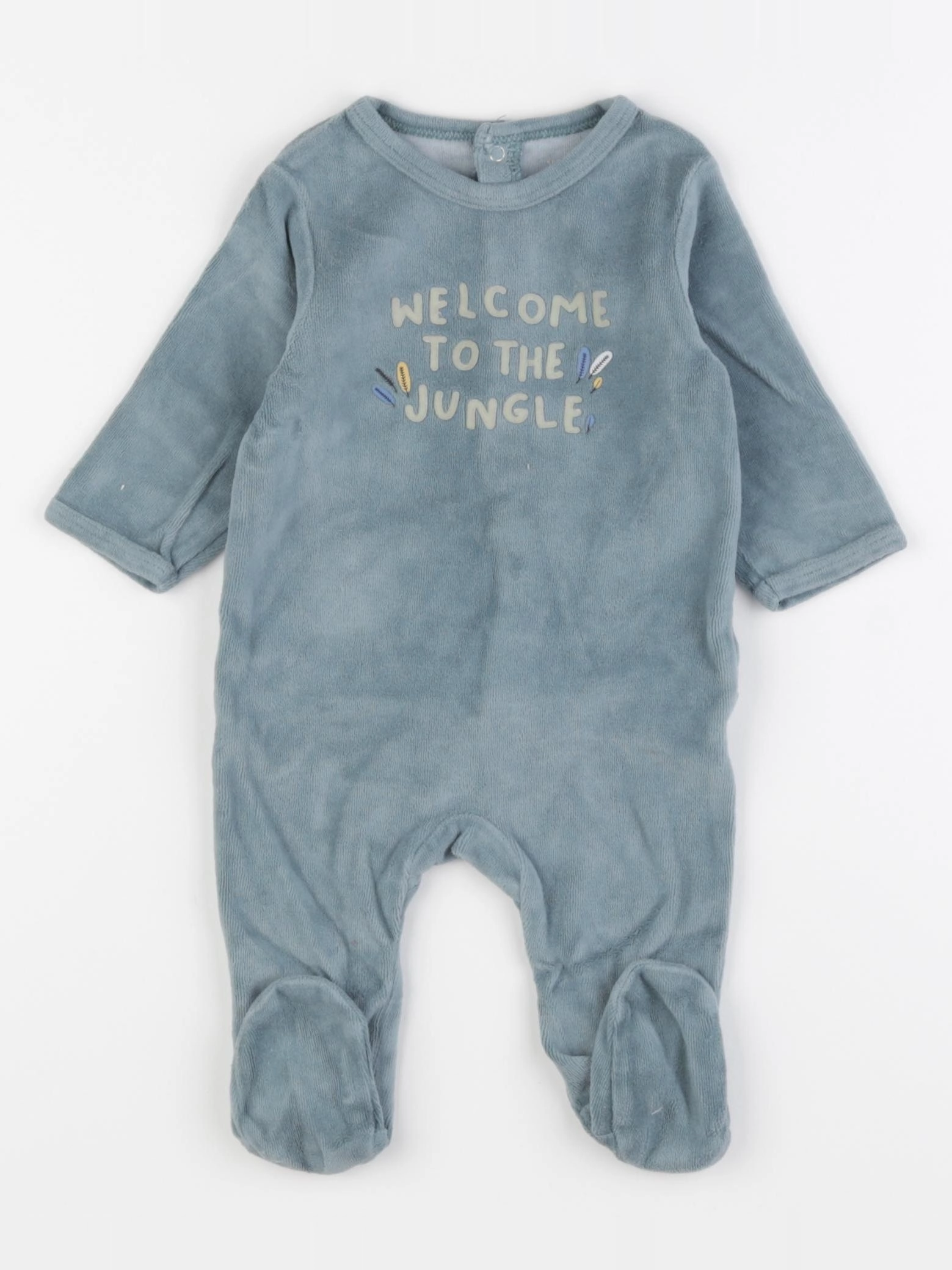 Vertbaudet - pyjama velours bleu - 6 mois