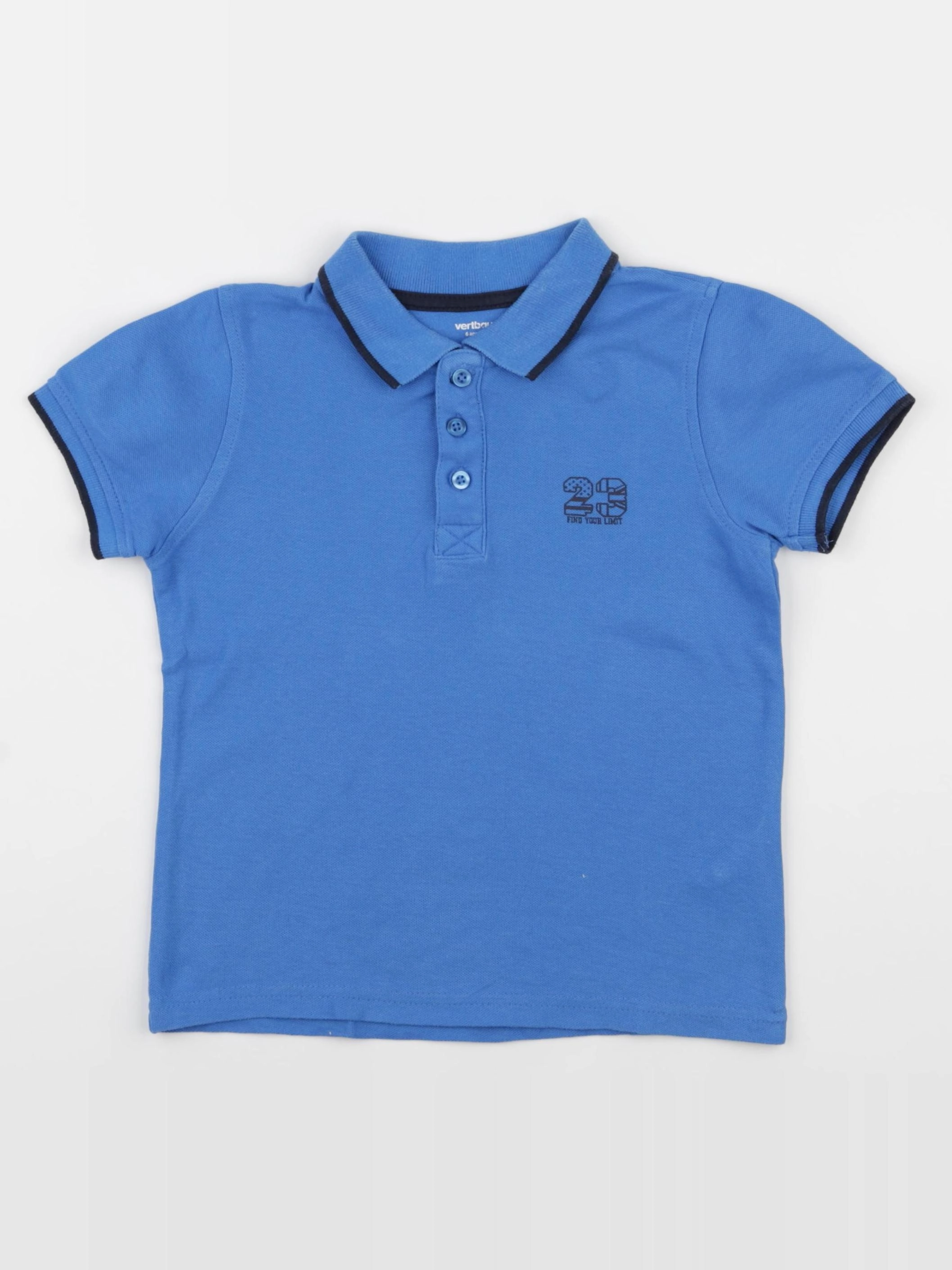 Vertbaudet - polo bleu - 6 ans