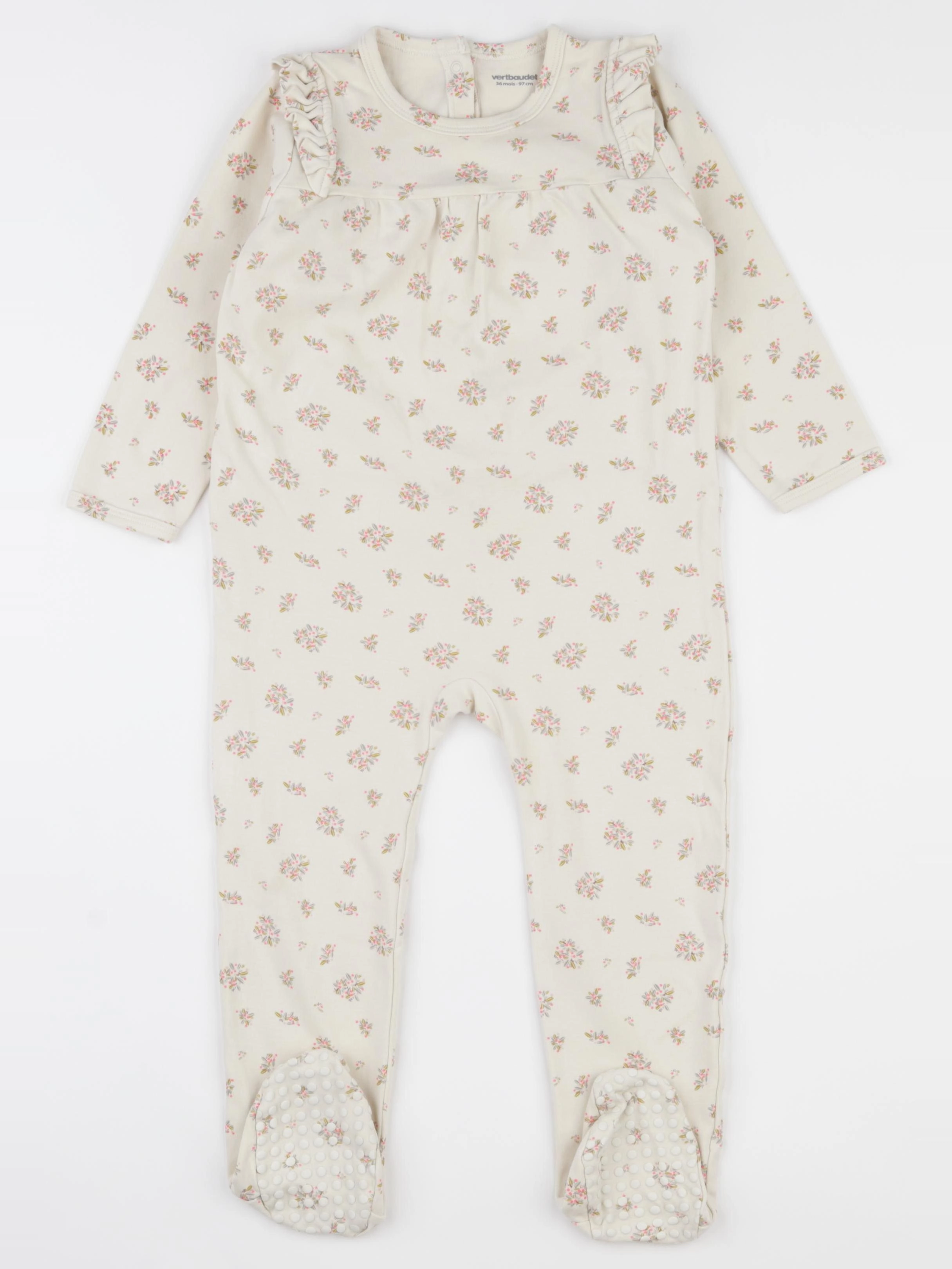 Vertbaudet - pyjama coton beige - 36 mois