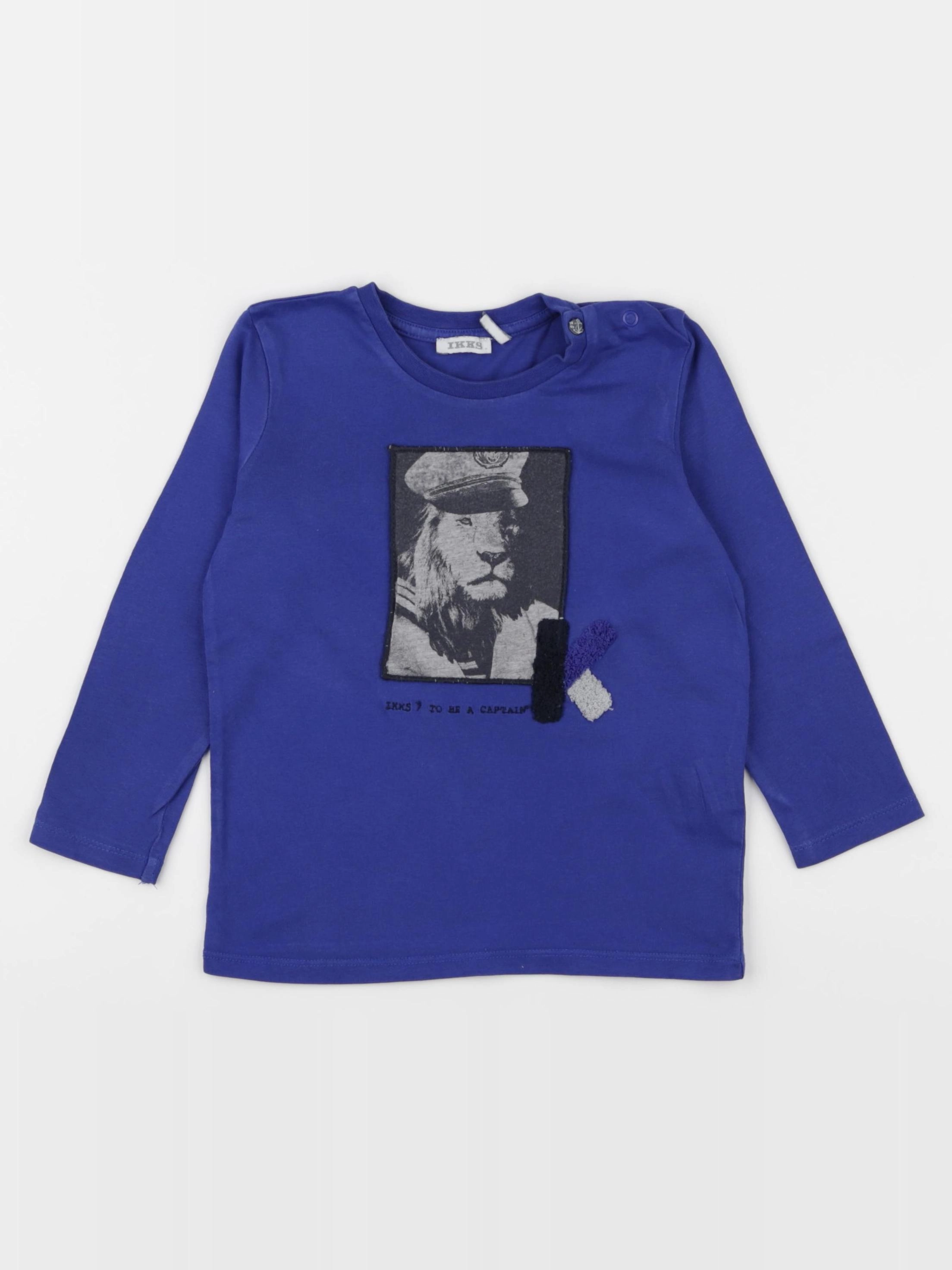 IKKS - tee-shirt bleu - 2 ans