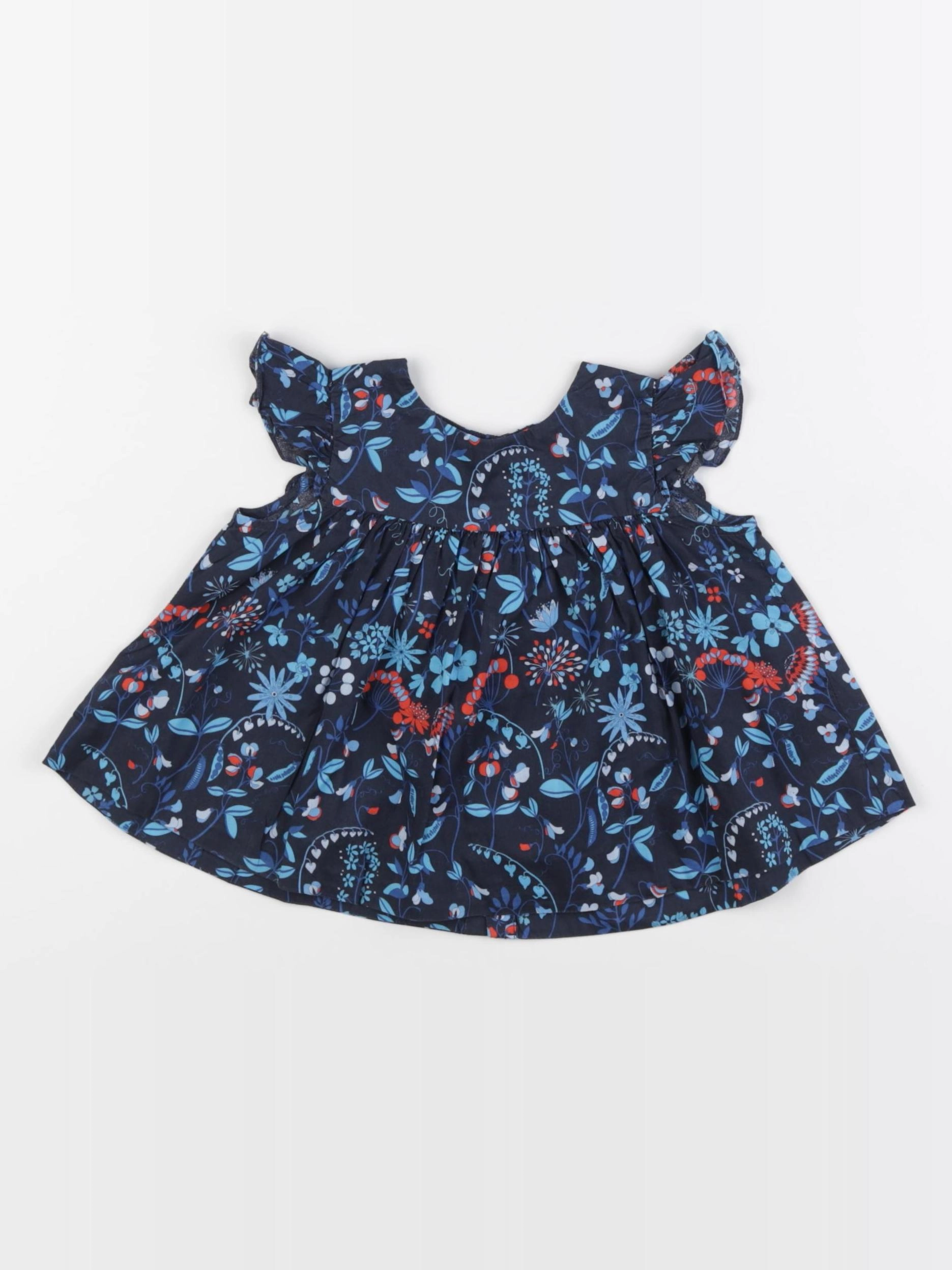 Jacadi - blouse liberty bleu - 12 mois