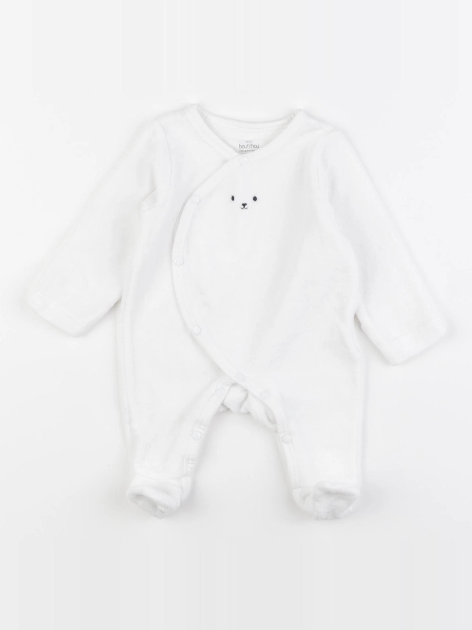 Boutchou - pyjama velours blanc - 0 mois