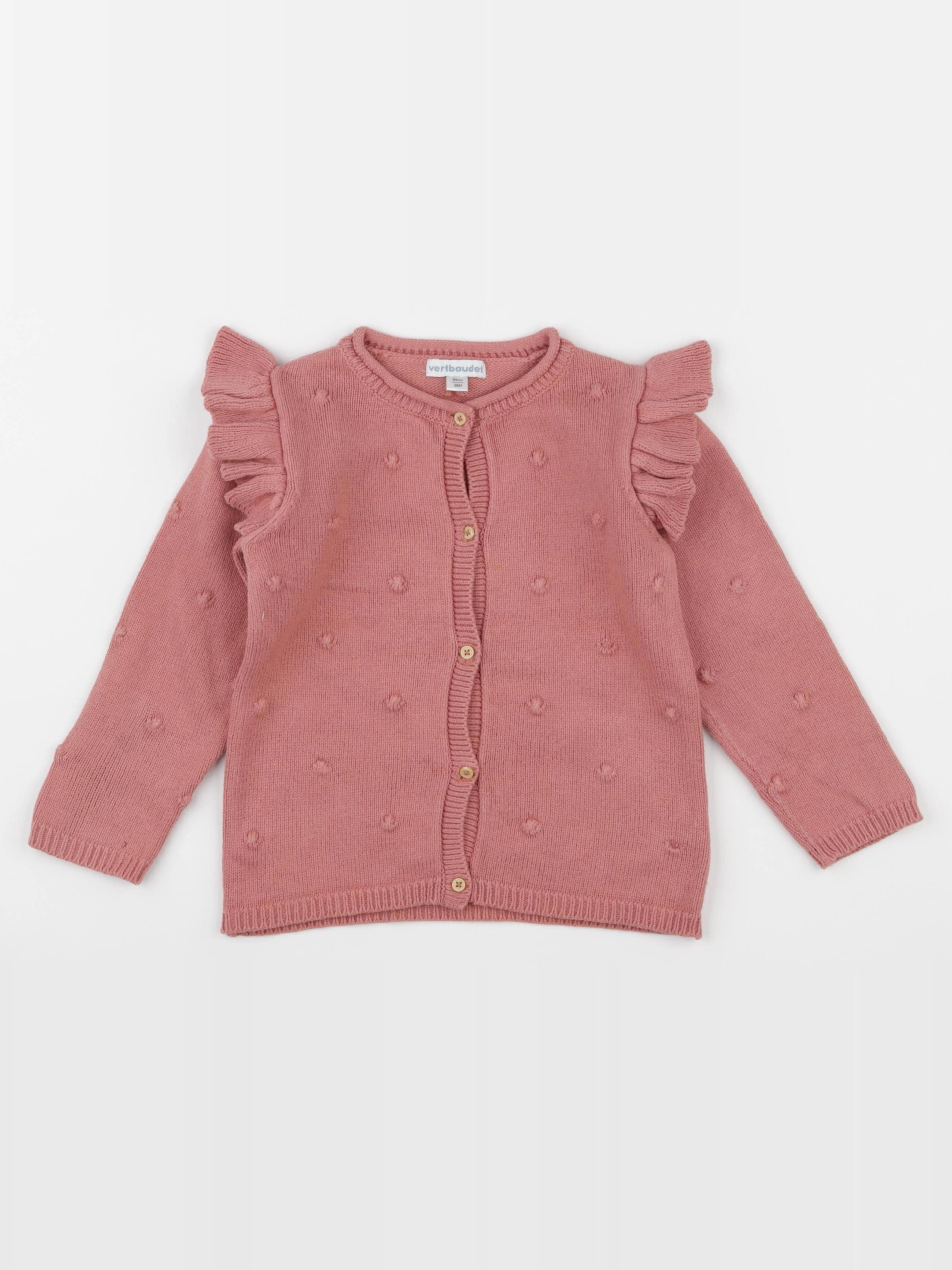 Vertbaudet - gilet rose - 36 mois