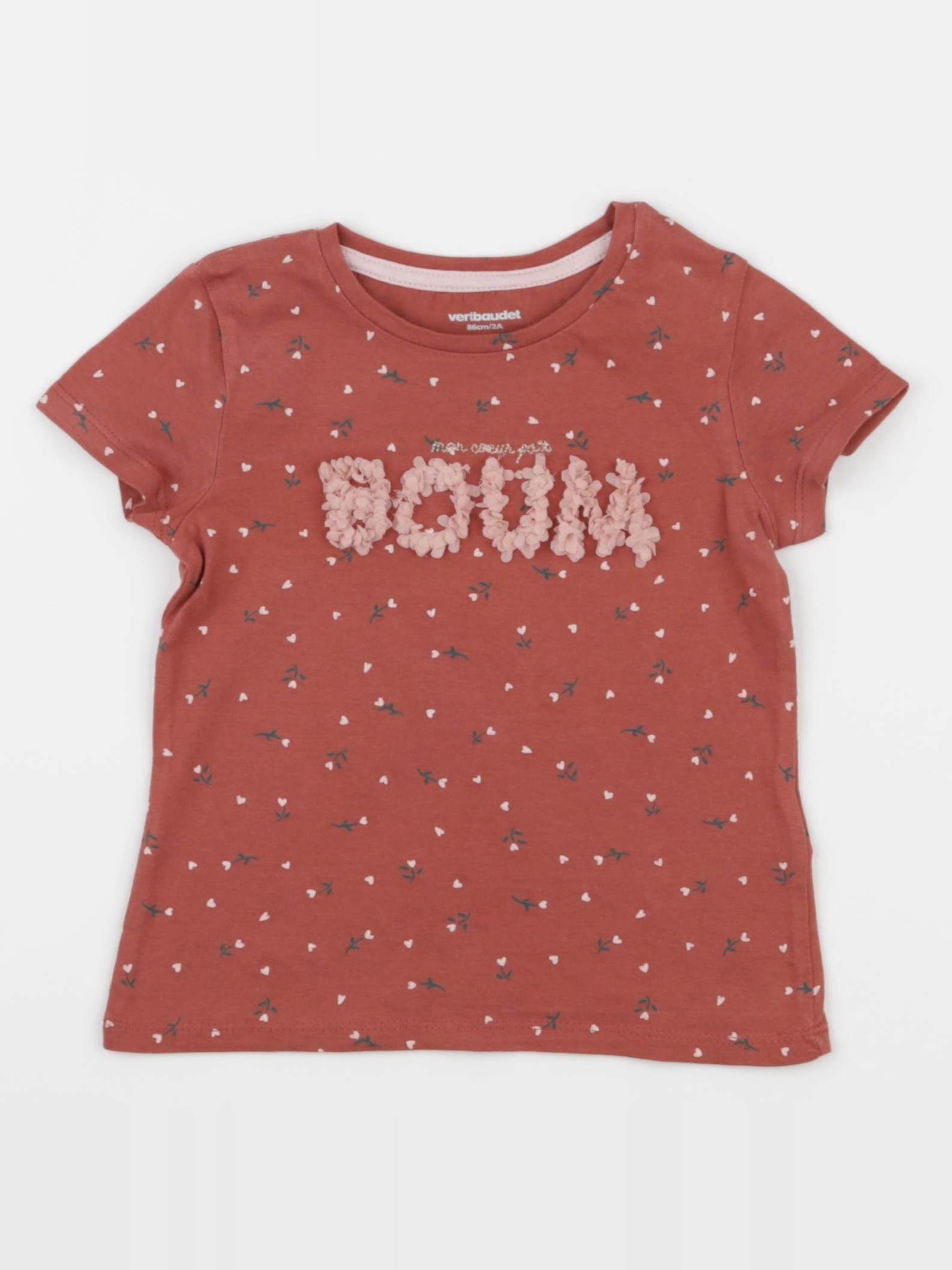 Vertbaudet - tee-shirt marron - 2 ans