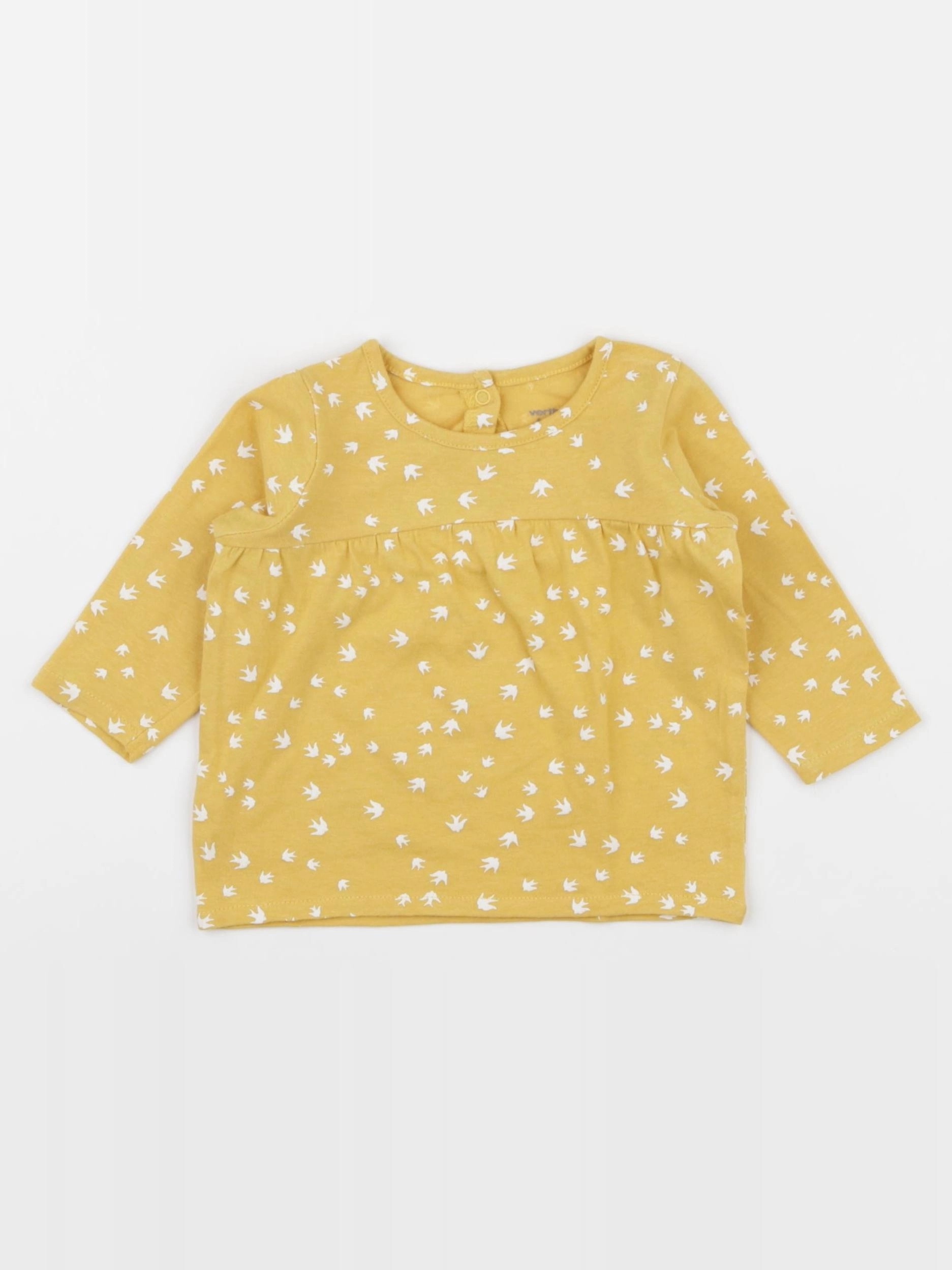 Vertbaudet - tee-shirt jaune - 6 mois