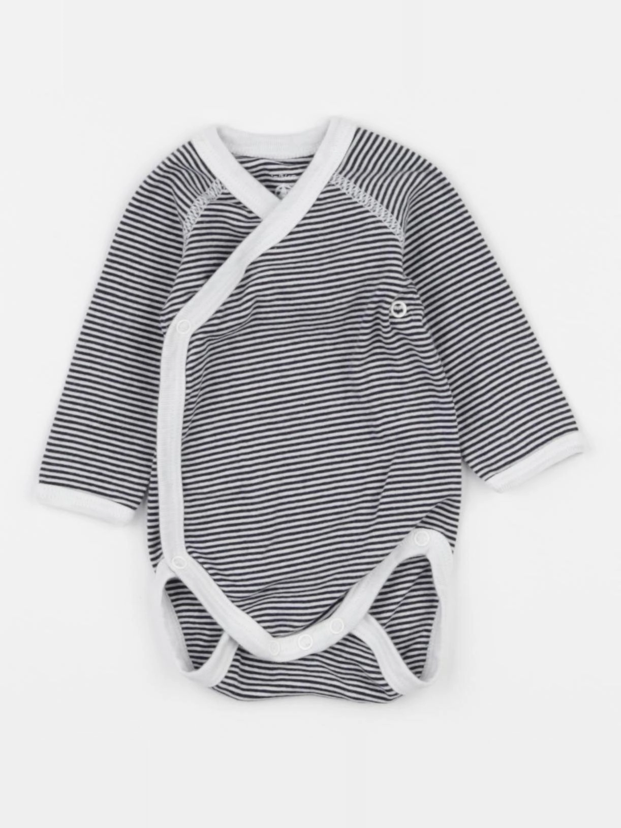 Petit Bateau - body blanc, bleu - 1 mois