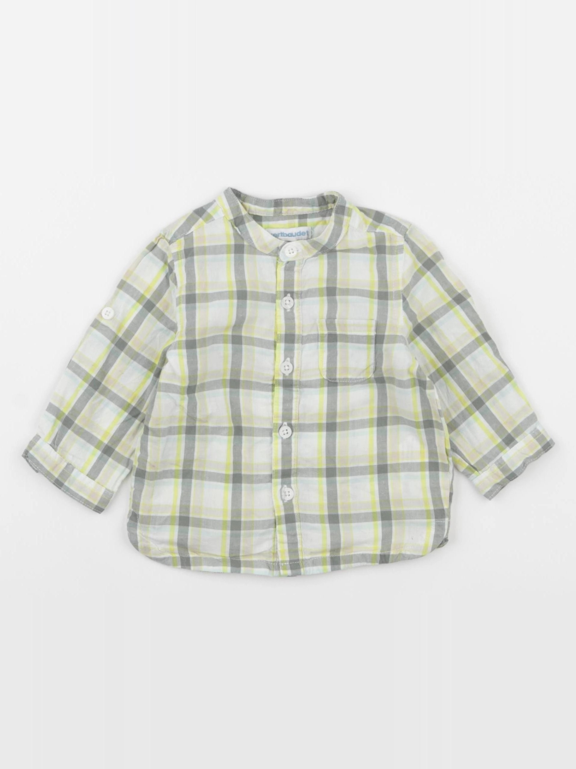 Vertbaudet - chemise blanc, vert - 6 mois