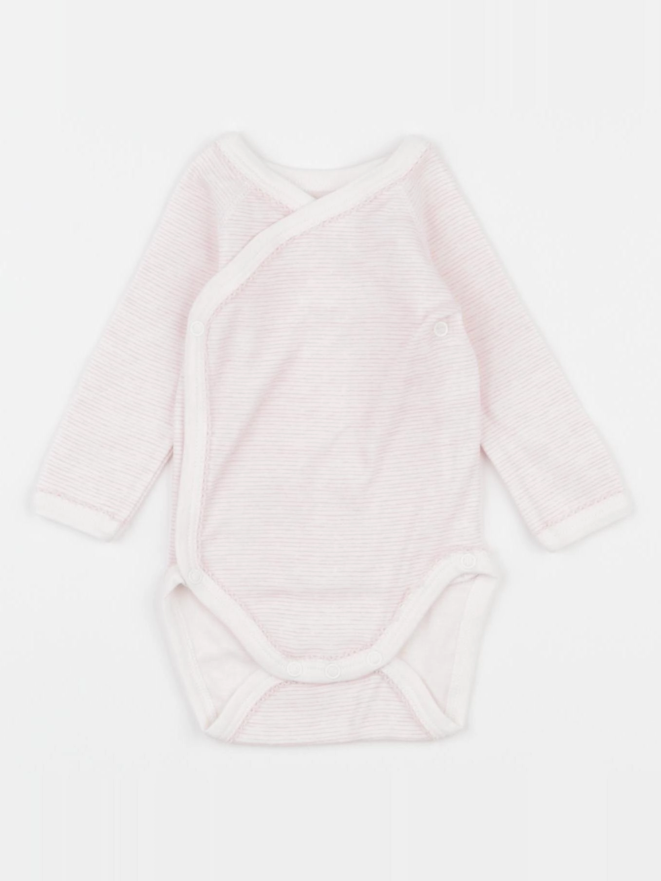 Petit Bateau - body blanc, rose - 1 mois