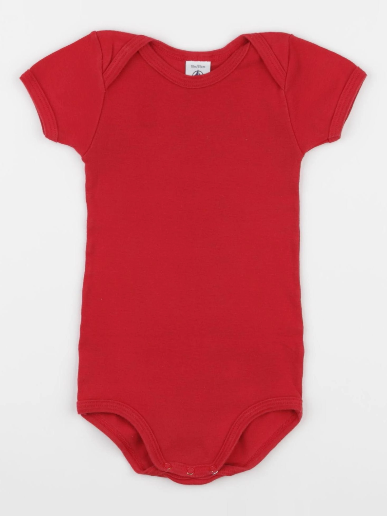 Petit Bateau - body rouge - 18 mois