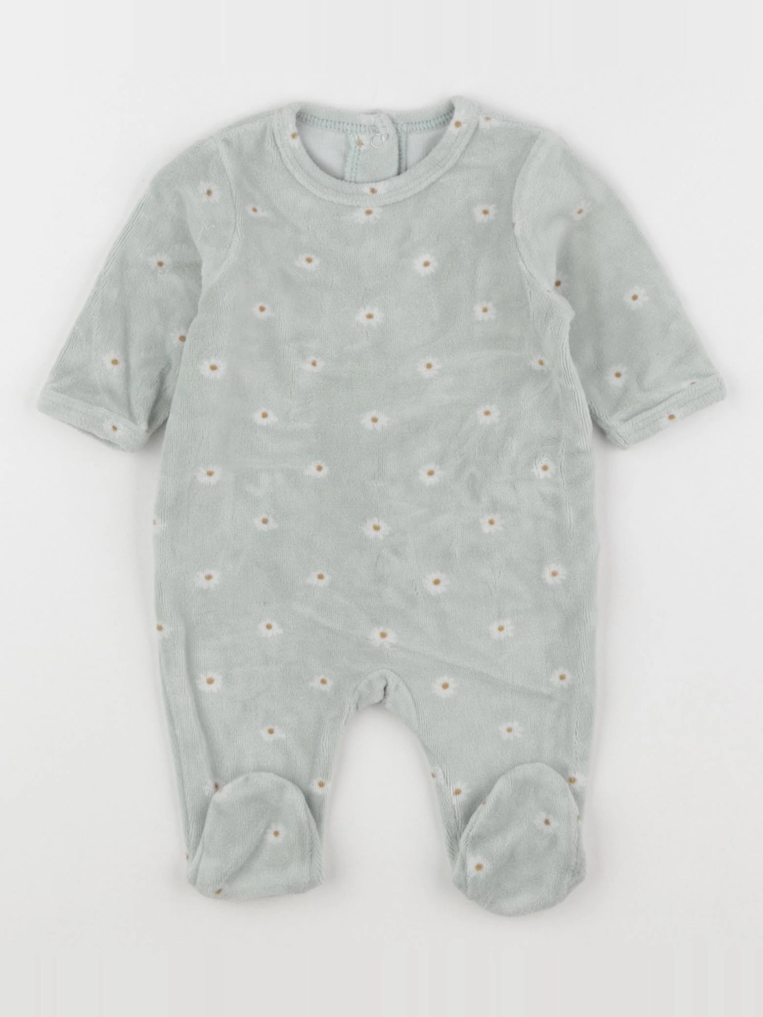 Vertbaudet - pyjama velours vert - 1 mois
