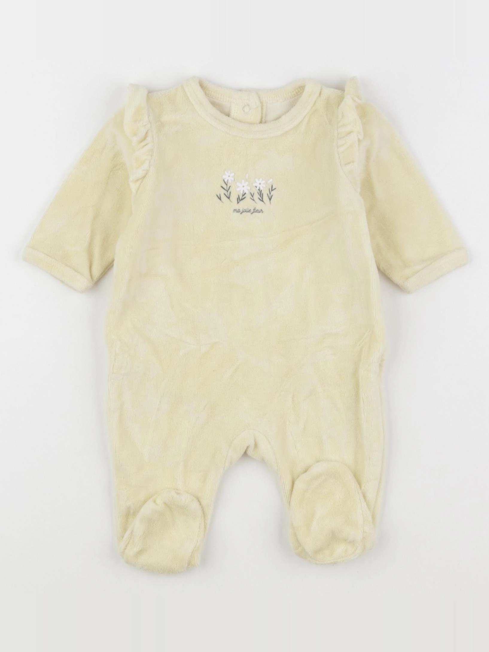 Vertbaudet - pyjama velours jaune - 1 mois
