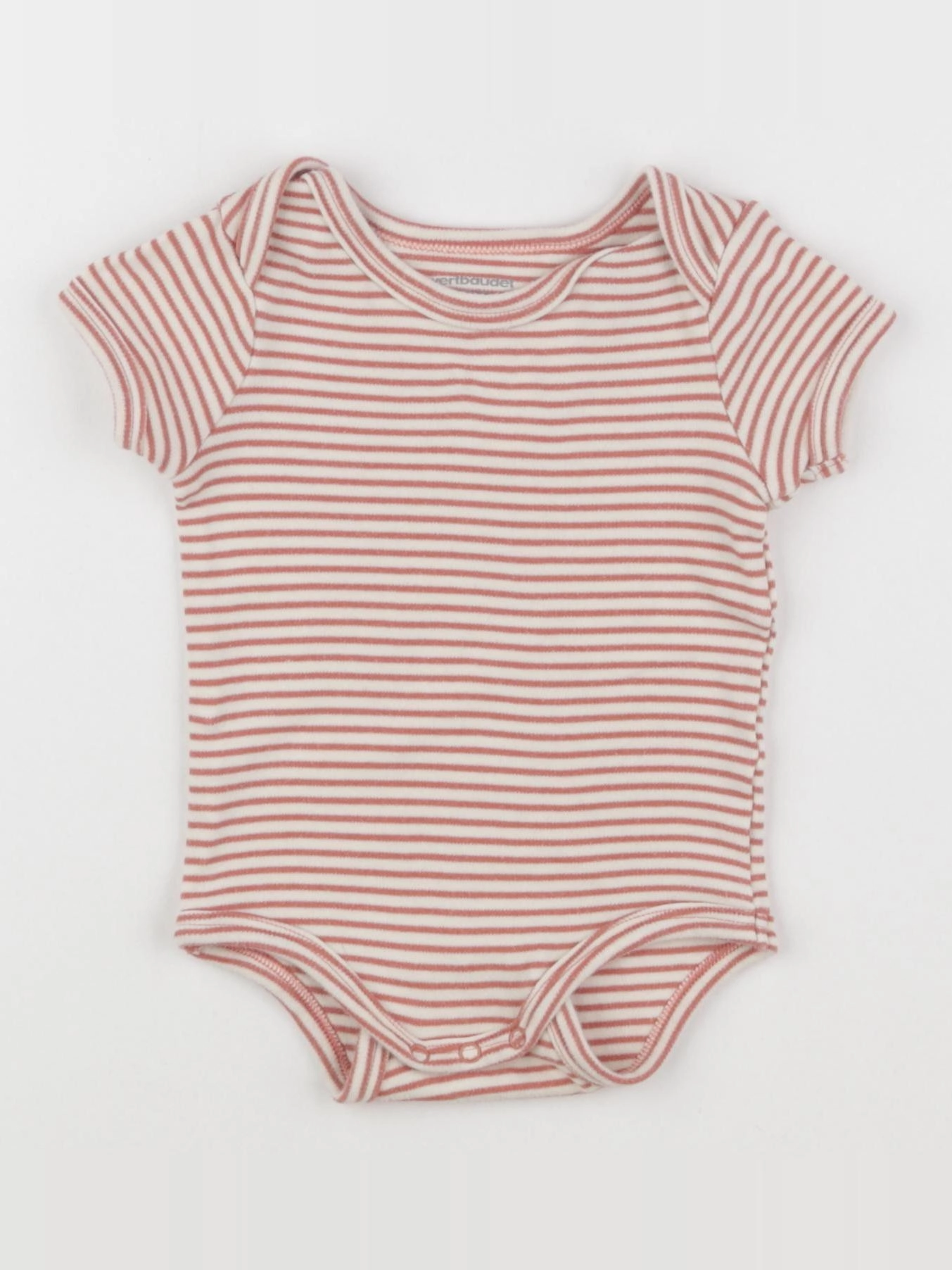 Vertbaudet - body beige, rose - 9 mois