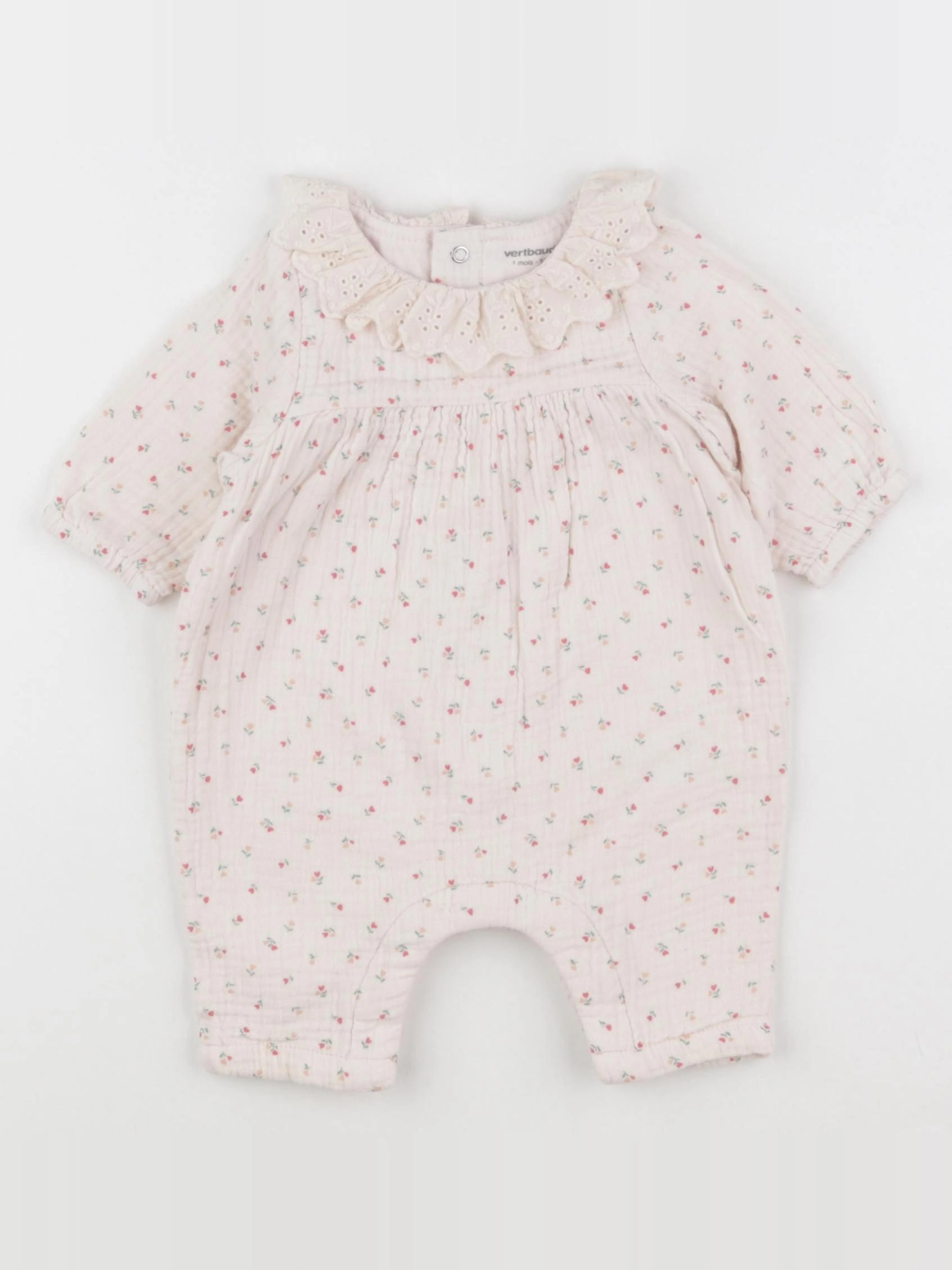 Vertbaudet - combinaison rose - 1 mois