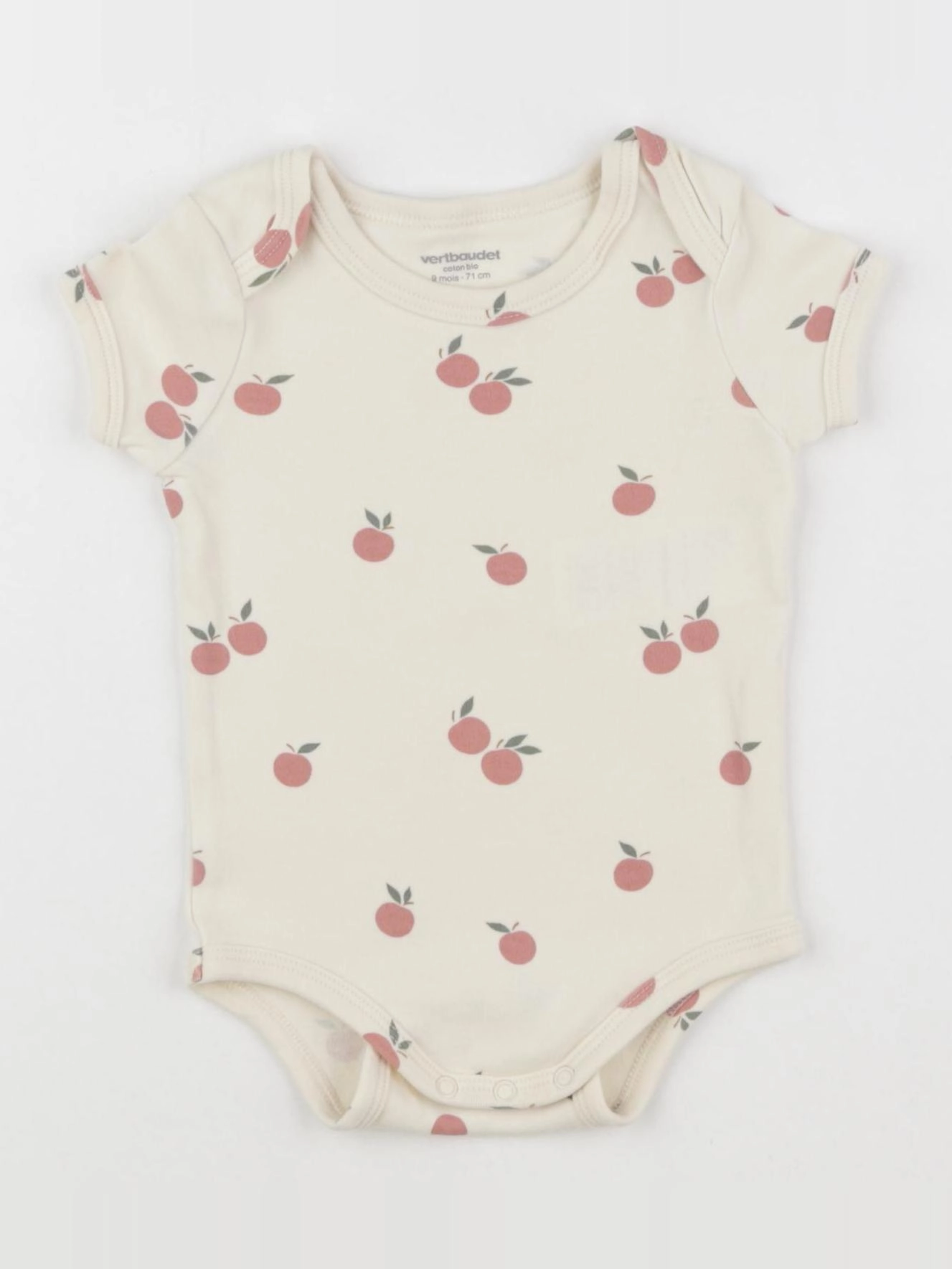 Vertbaudet - body beige, rose - 9 mois