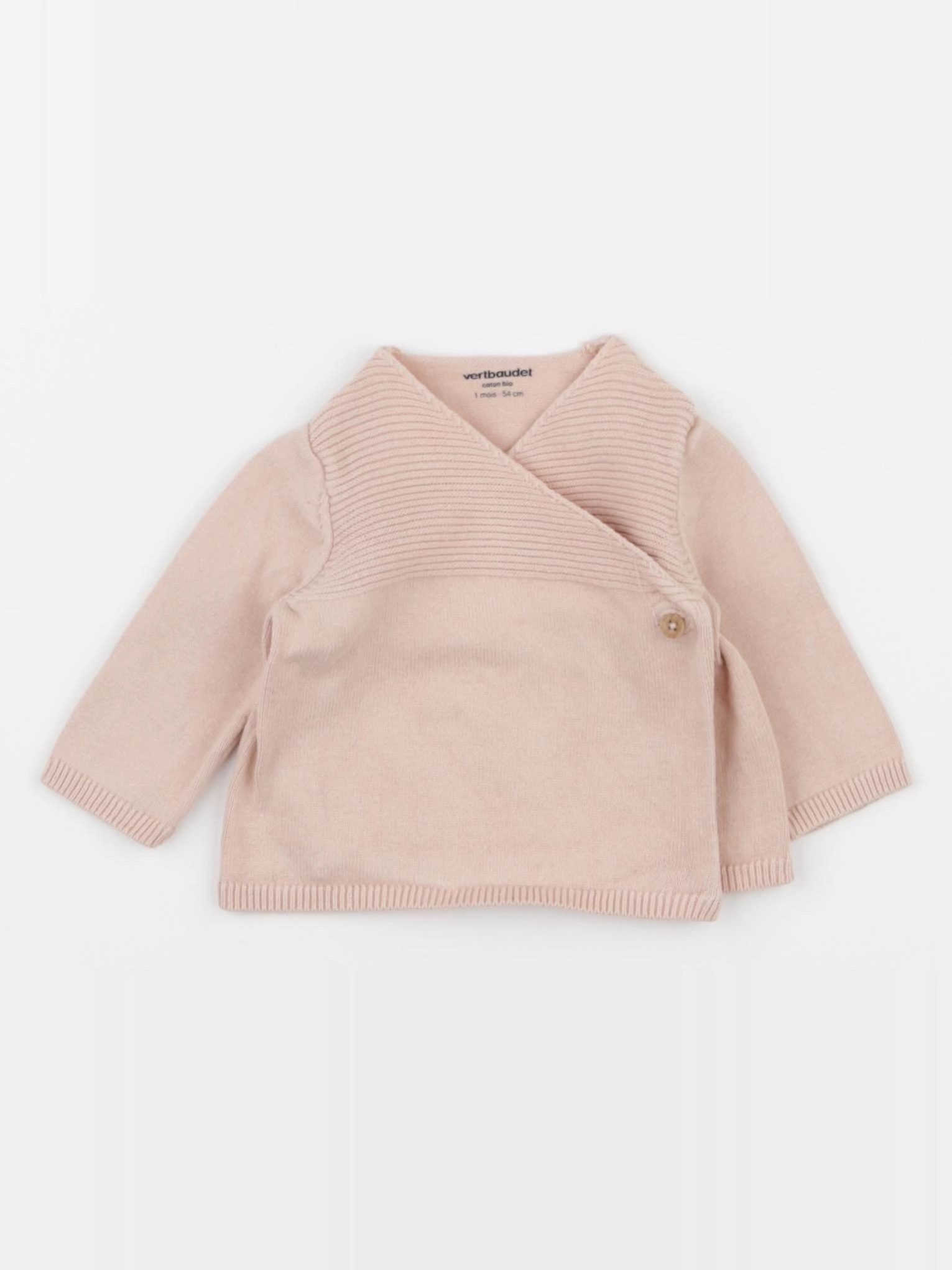Vertbaudet - gilet rose - 1 mois