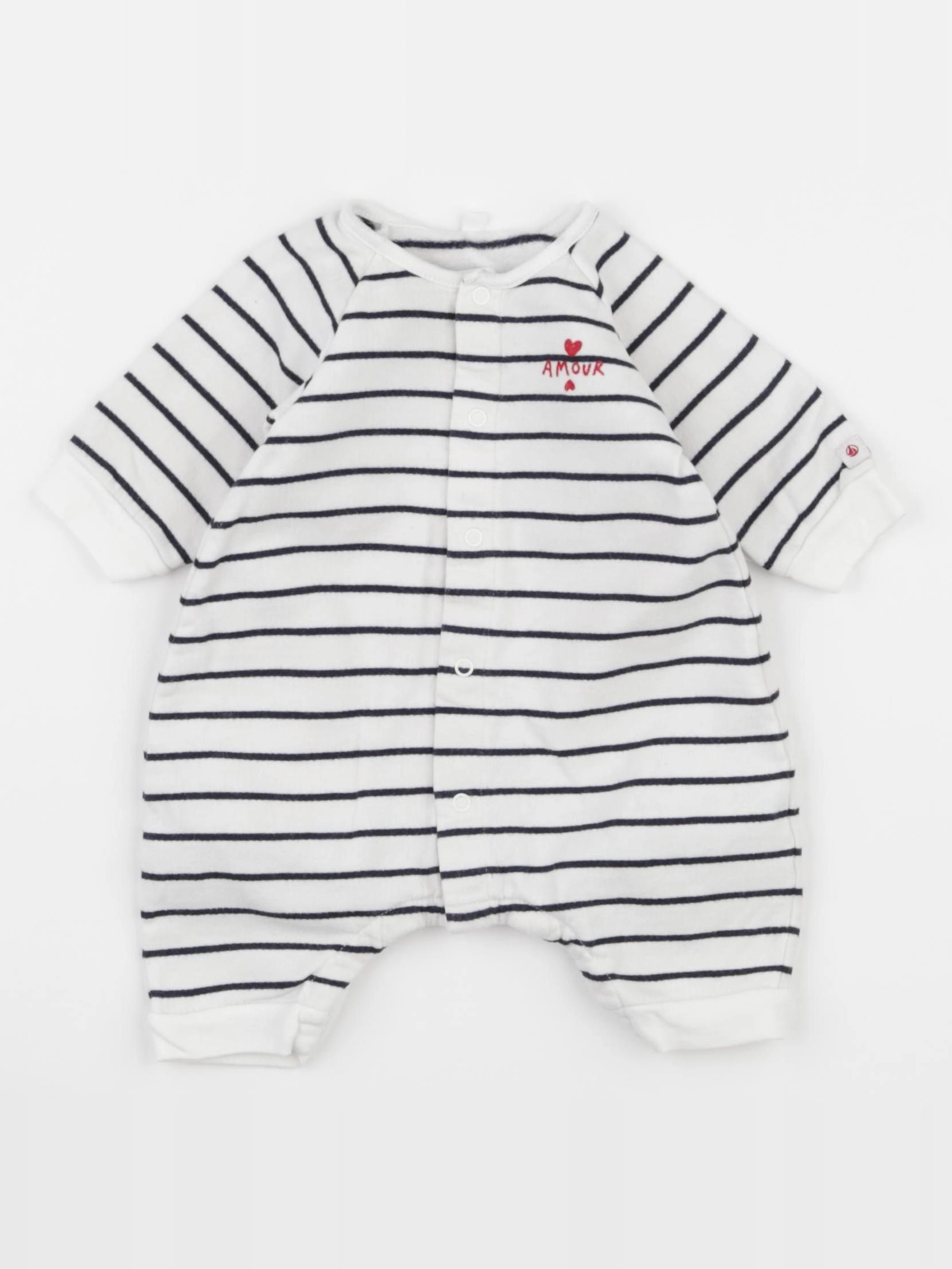 Petit Bateau - combinaison blanc, bleu - 1 mois